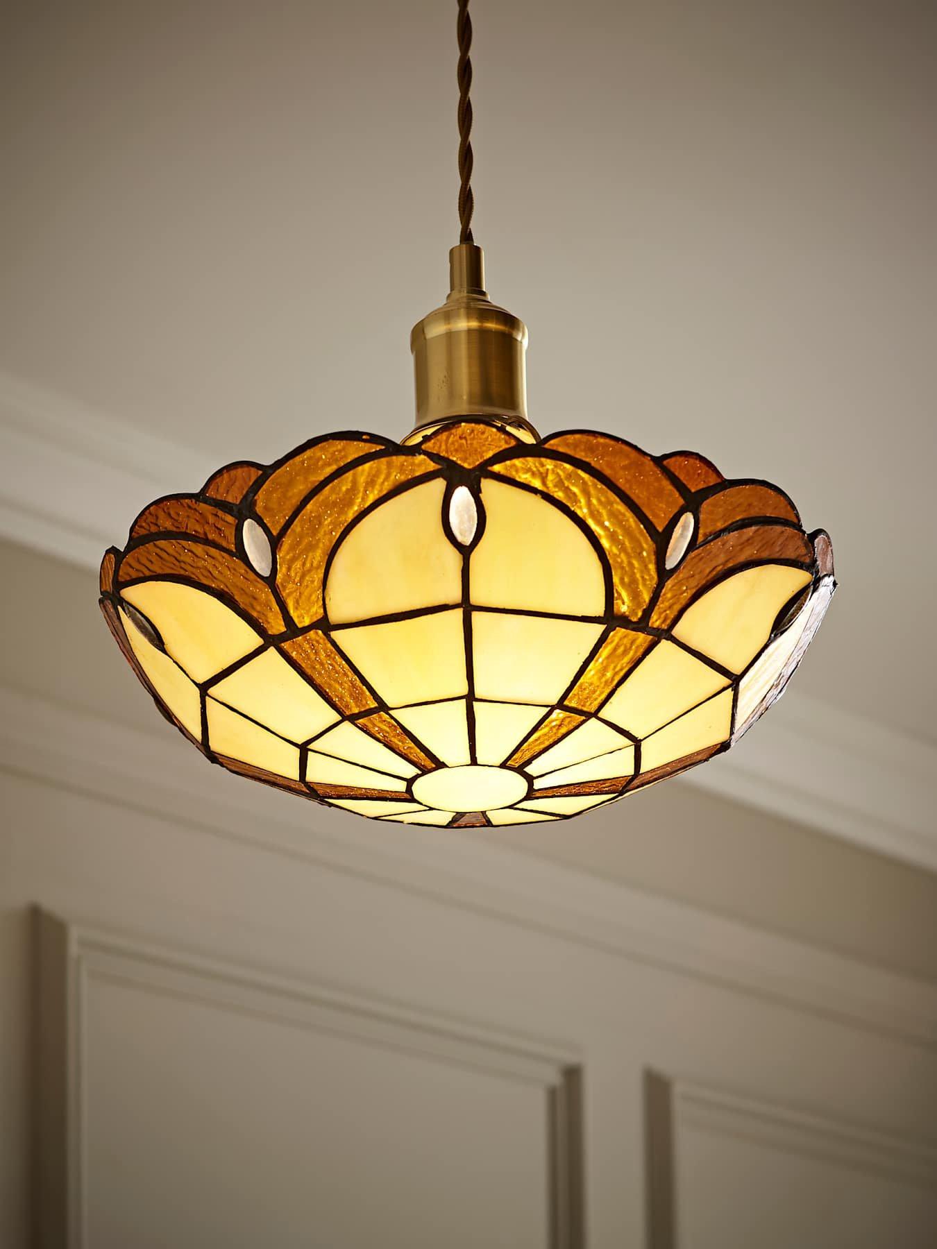 ValueLights Tiffany Jewel Uplighter Amber