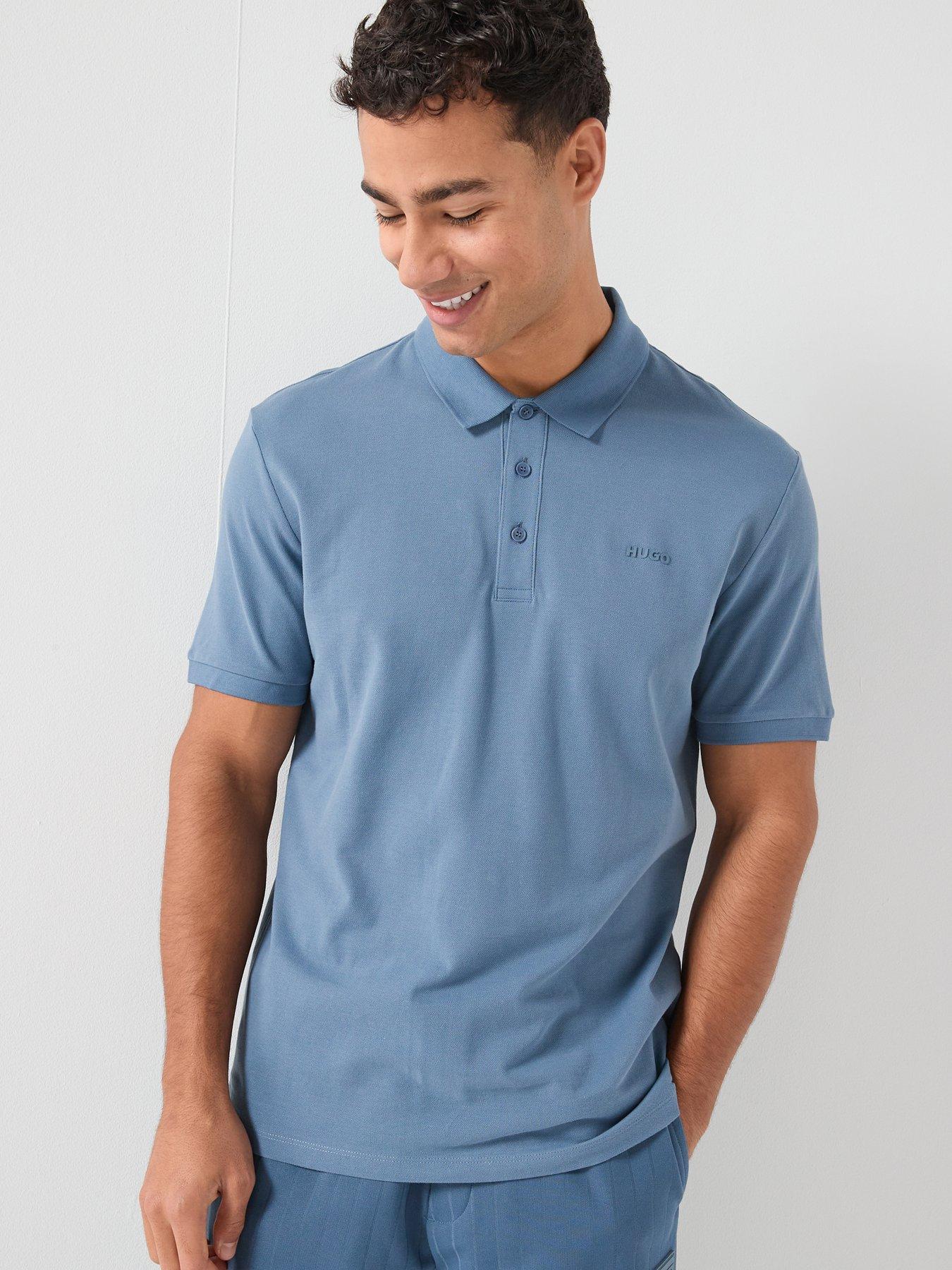 HUGO Hugo Donos222 Regular Fit Left Chest Logo Polo Shirt - Blue