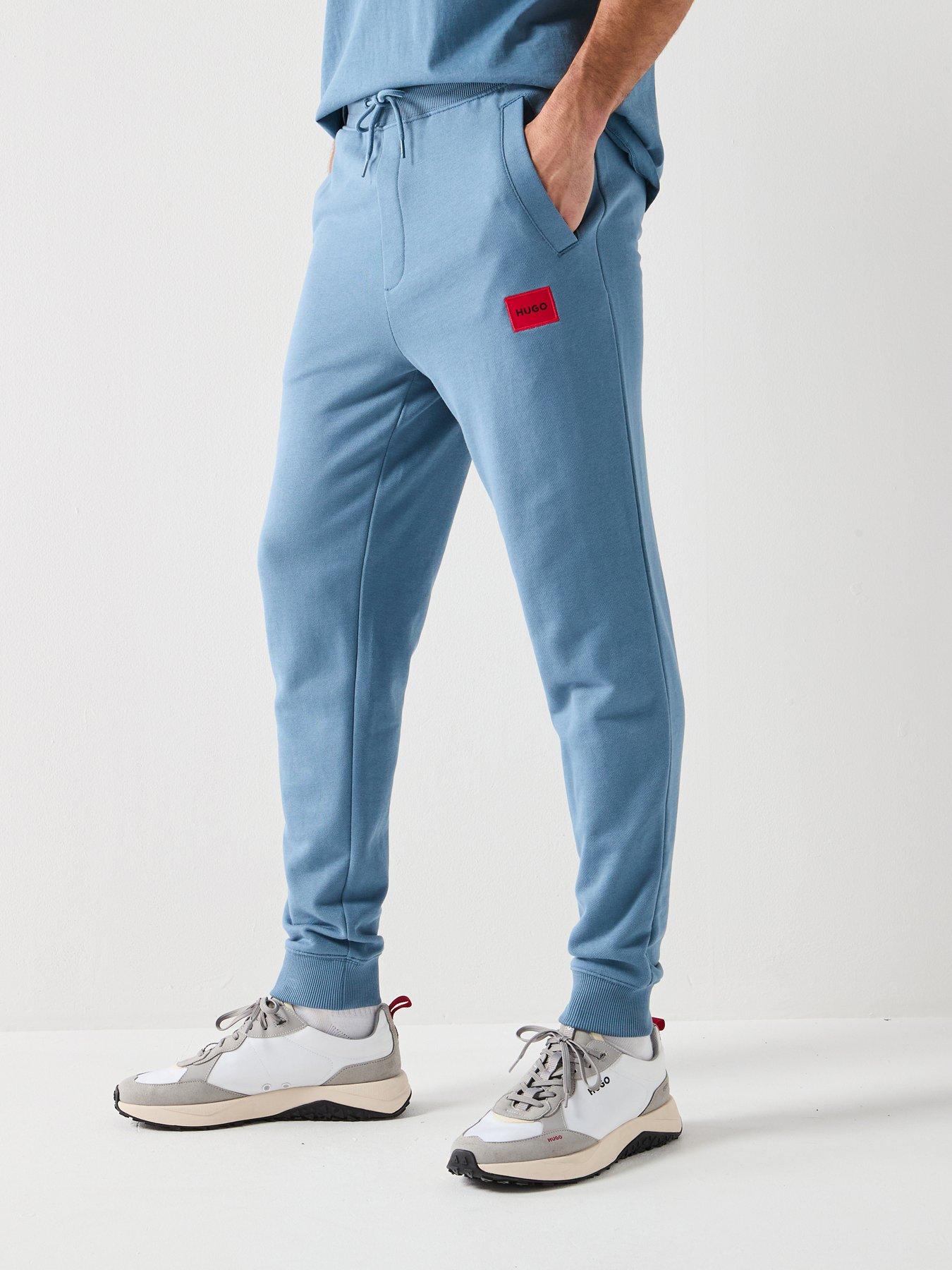 HUGO Doak212 Red Patch Logo Cuff Joggers - Blue