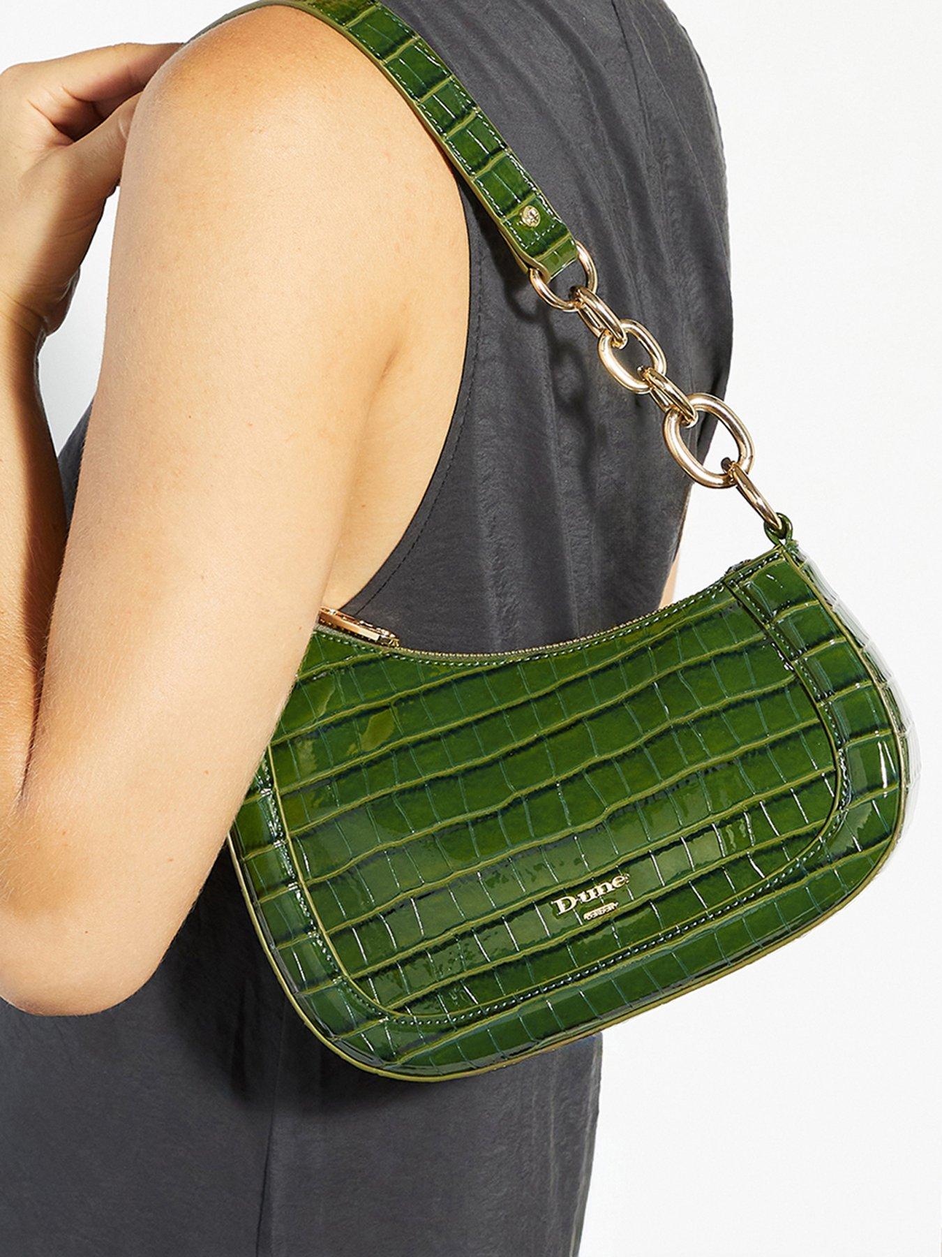 dune-london-direction-asymmetric-chain-detail-leather-shoulder-bag-green