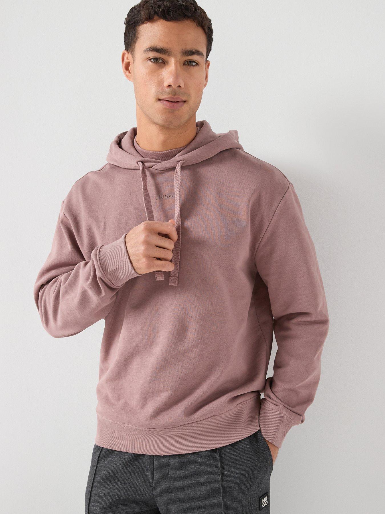 HUGO Dapo Relaxed Fit Overhead Hoodie - Pink