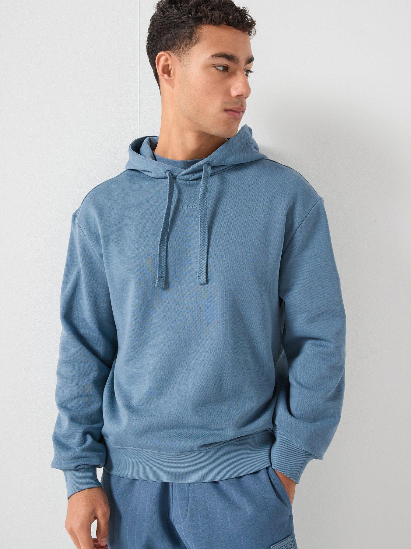 Image 1 of 5 of HUGO Dapo Relaxed Fit Overhead Hoodie - Blue