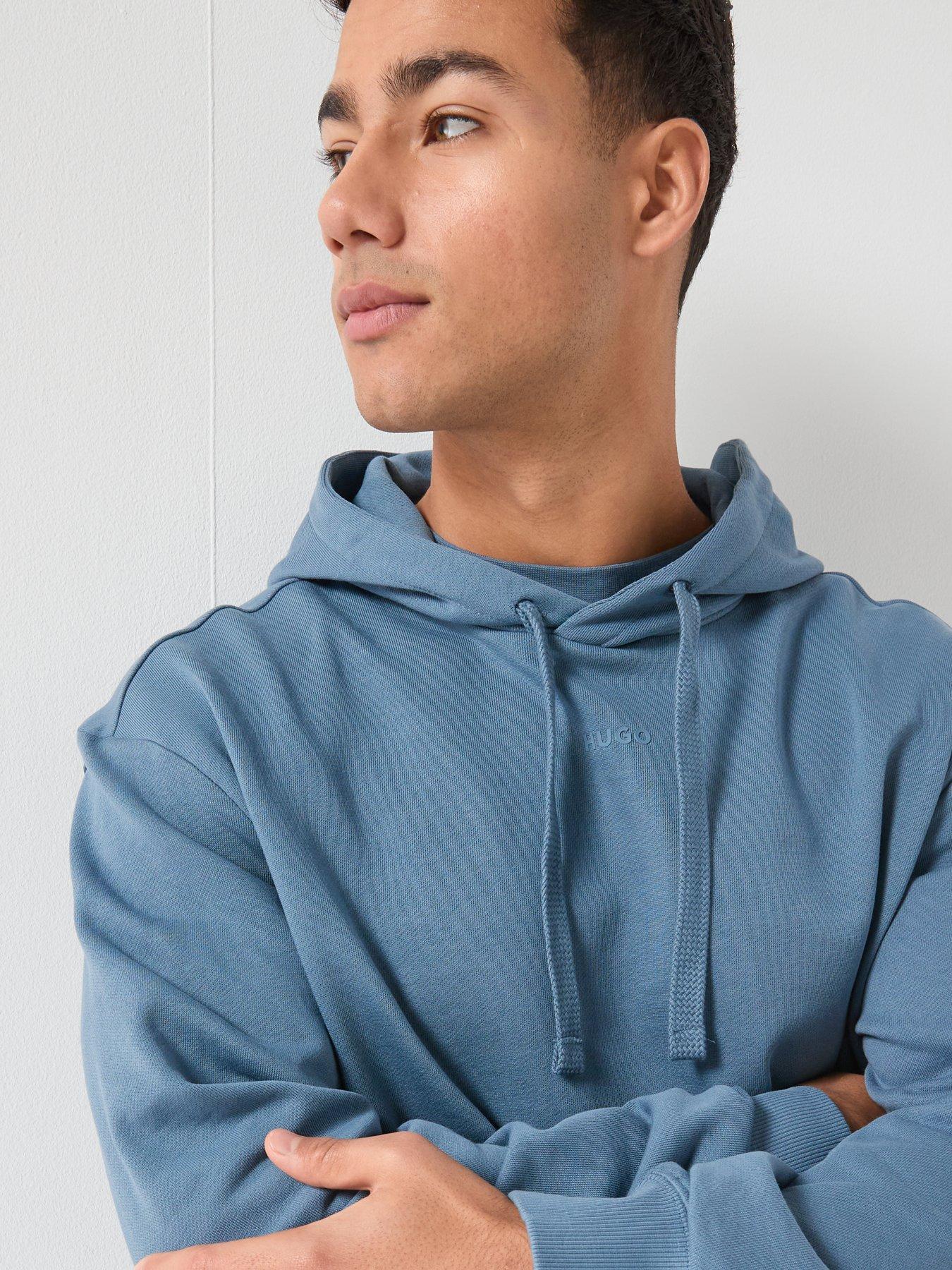 Image 4 of 5 of HUGO Dapo Relaxed Fit Overhead Hoodie - Blue