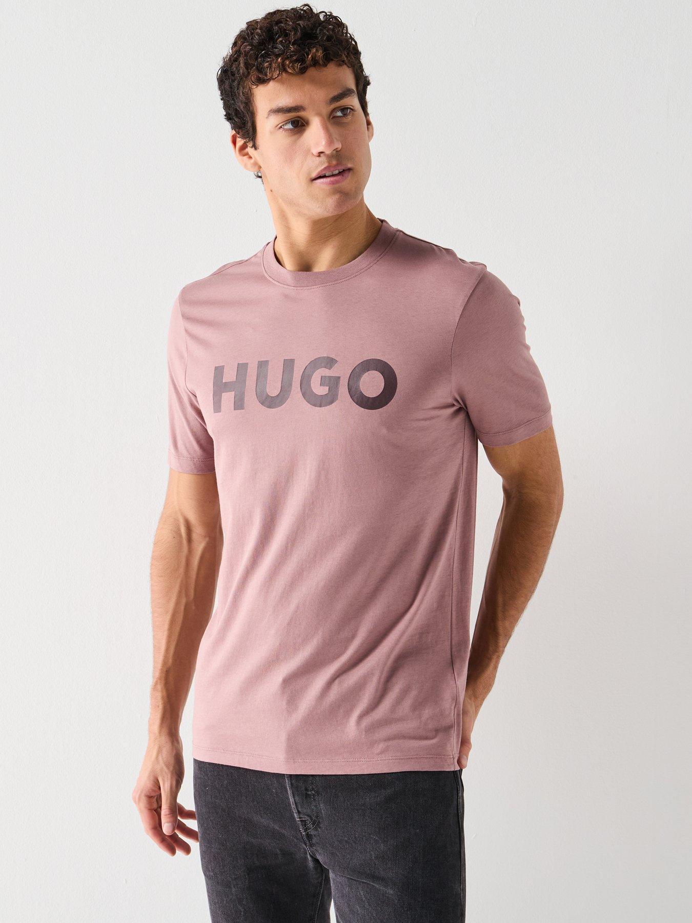 HUGO Dulivio Regular Fit Large Logo T-Shirt - Pink