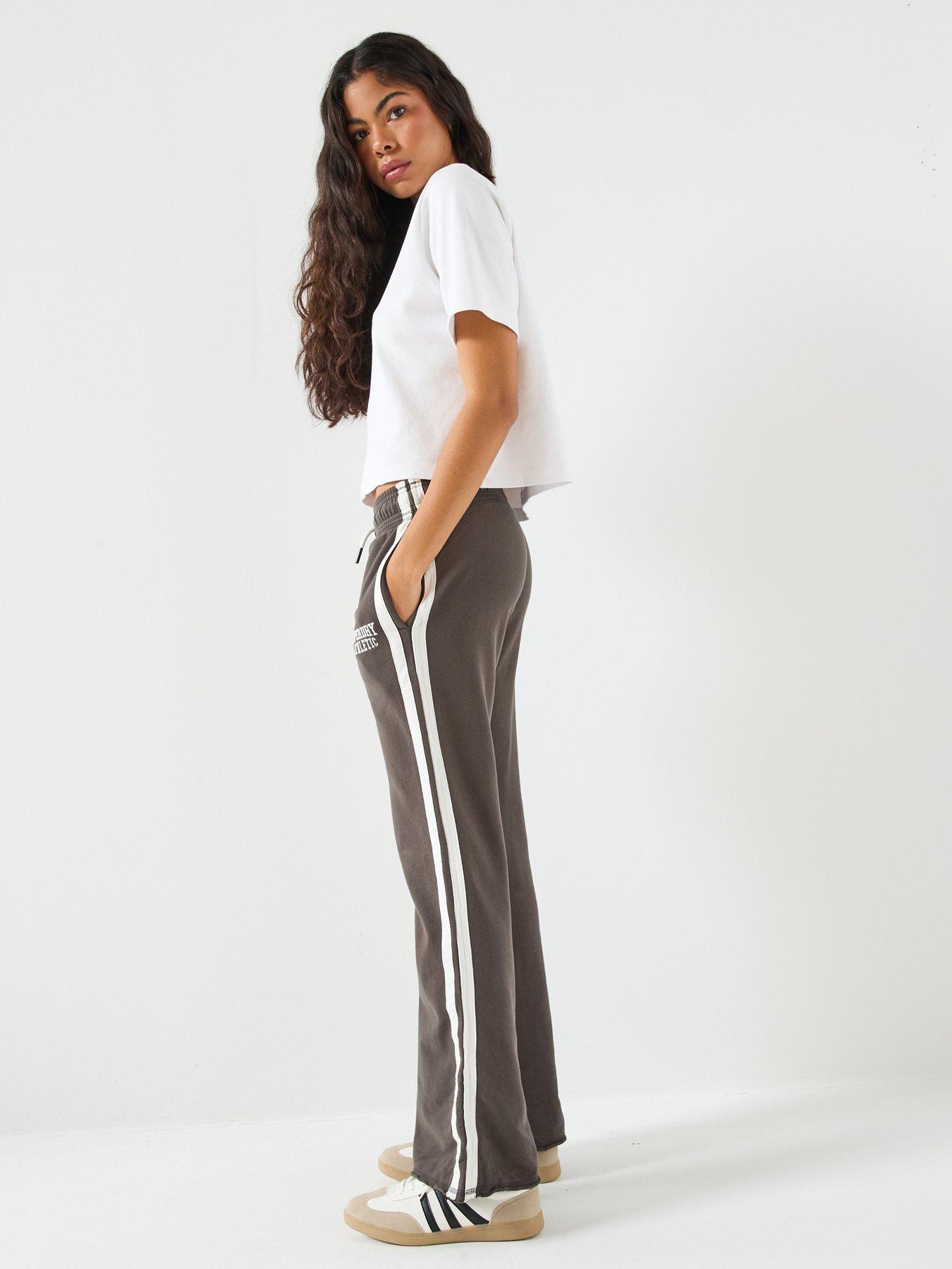 Image 5 of 5 of Superdry Athletic Stripe Flare Jogger - Grey