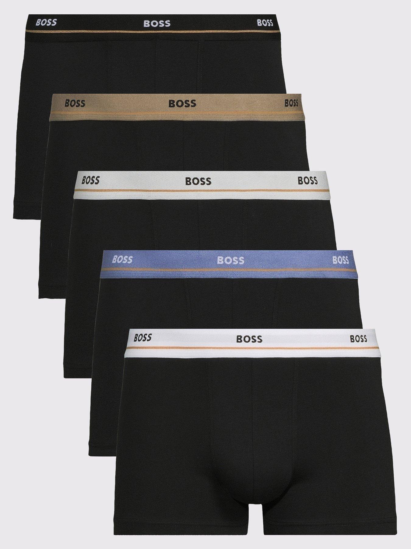  image of boss-5-pack-essential-waistband-trunks-assorted
