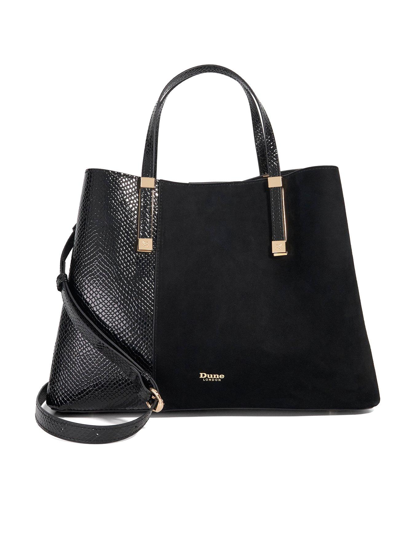 undefined Dorry Suede Mix Tote Bag - Black