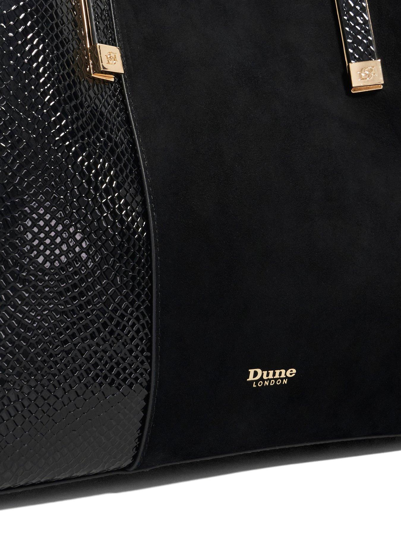 Image 2 of 5 of Dune London Dorry Suede Mix Tote Bag - Black