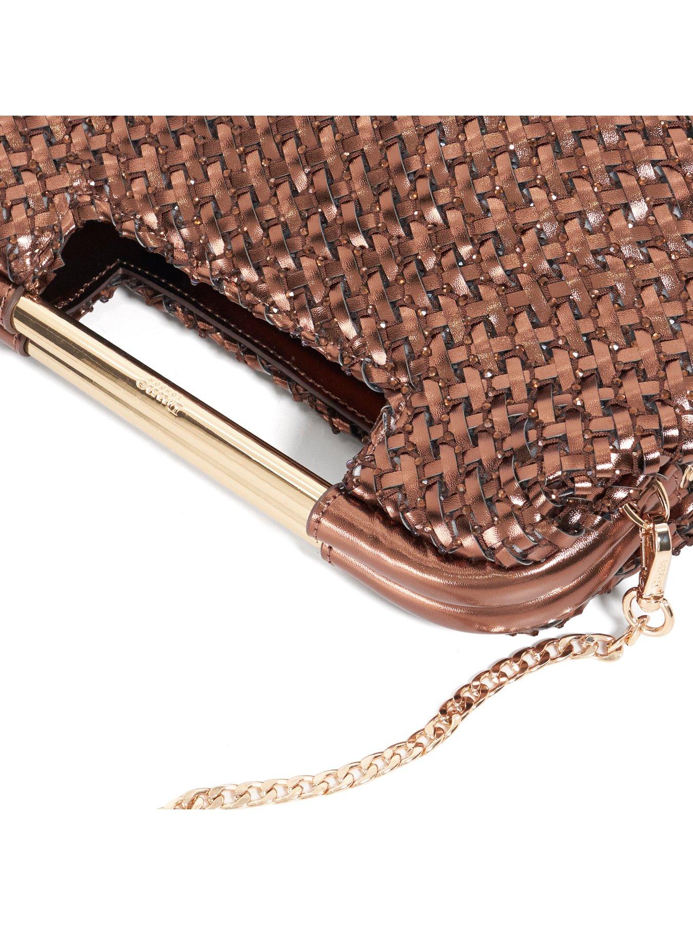 Image 3 of 4 of Dune London Expression Woven Grab Bag With Chain Handle - Bronze