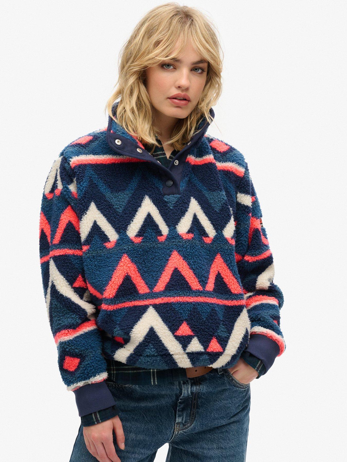  image of superdry-super-soft-printed-henley-crew-neck-sweater-navy