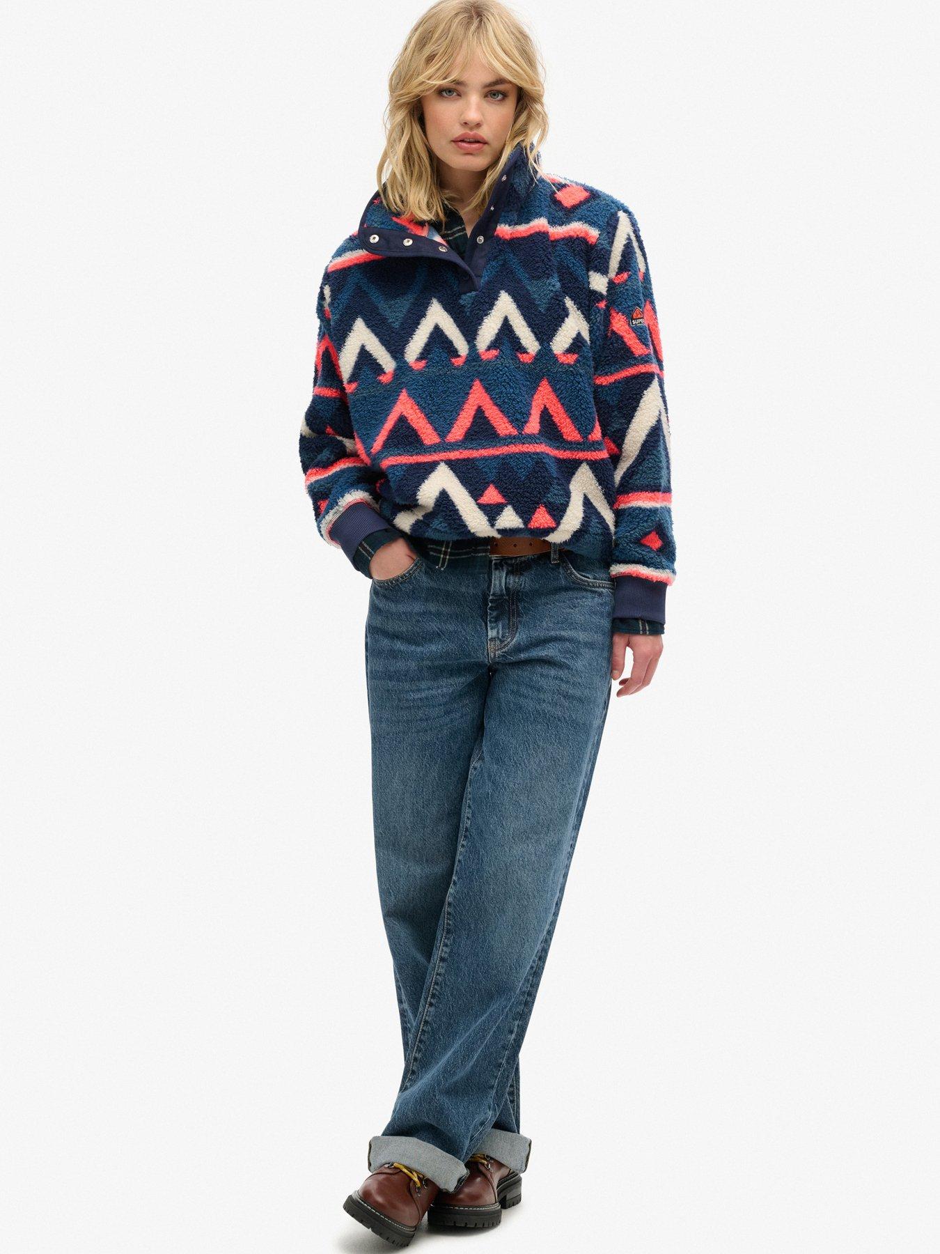  image of superdry-super-soft-printed-henley-crew-neck-sweater-navy