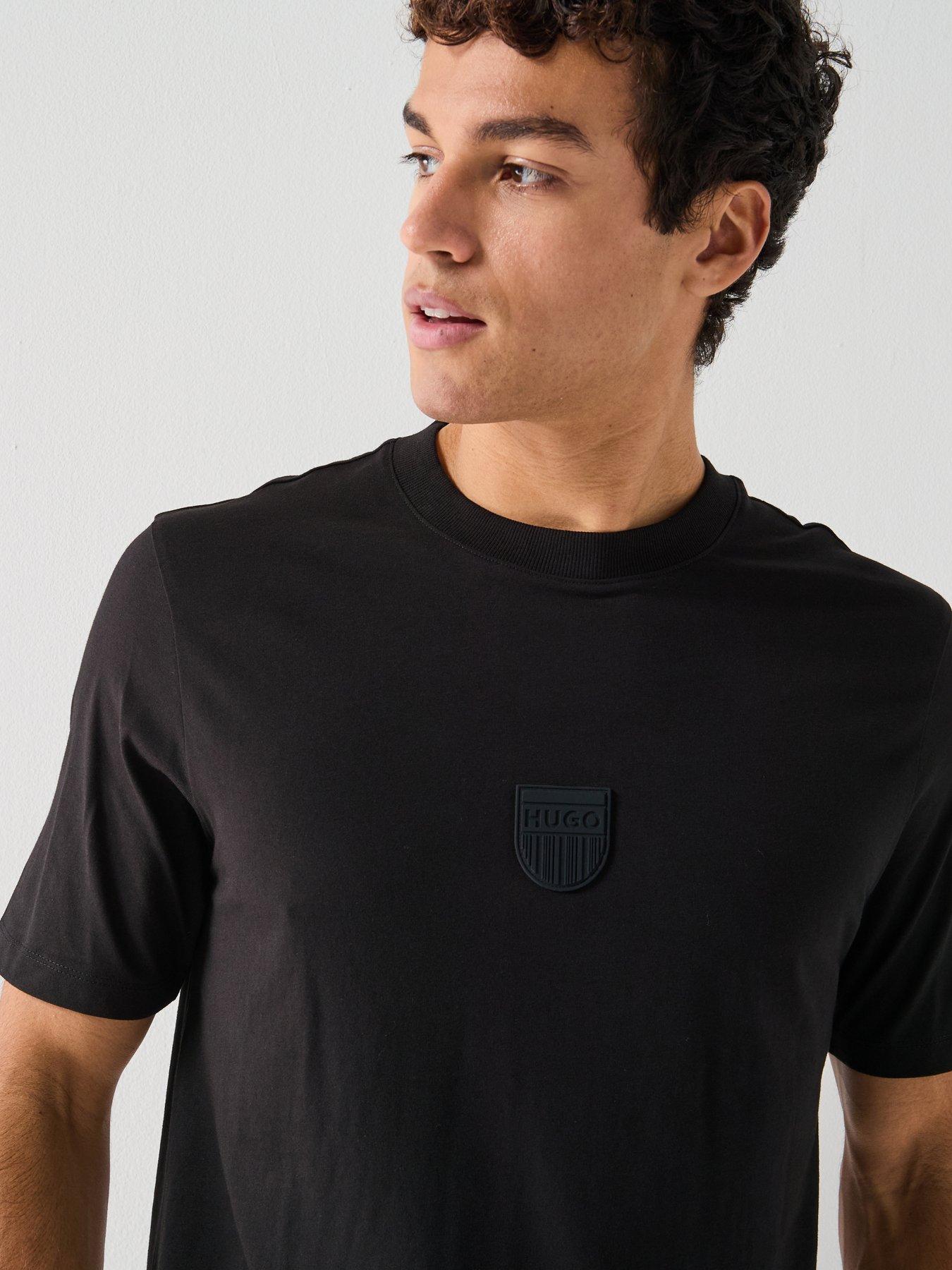HUGO Darvish Centre Shield Logo T-Shirt - Black | Littlewoods