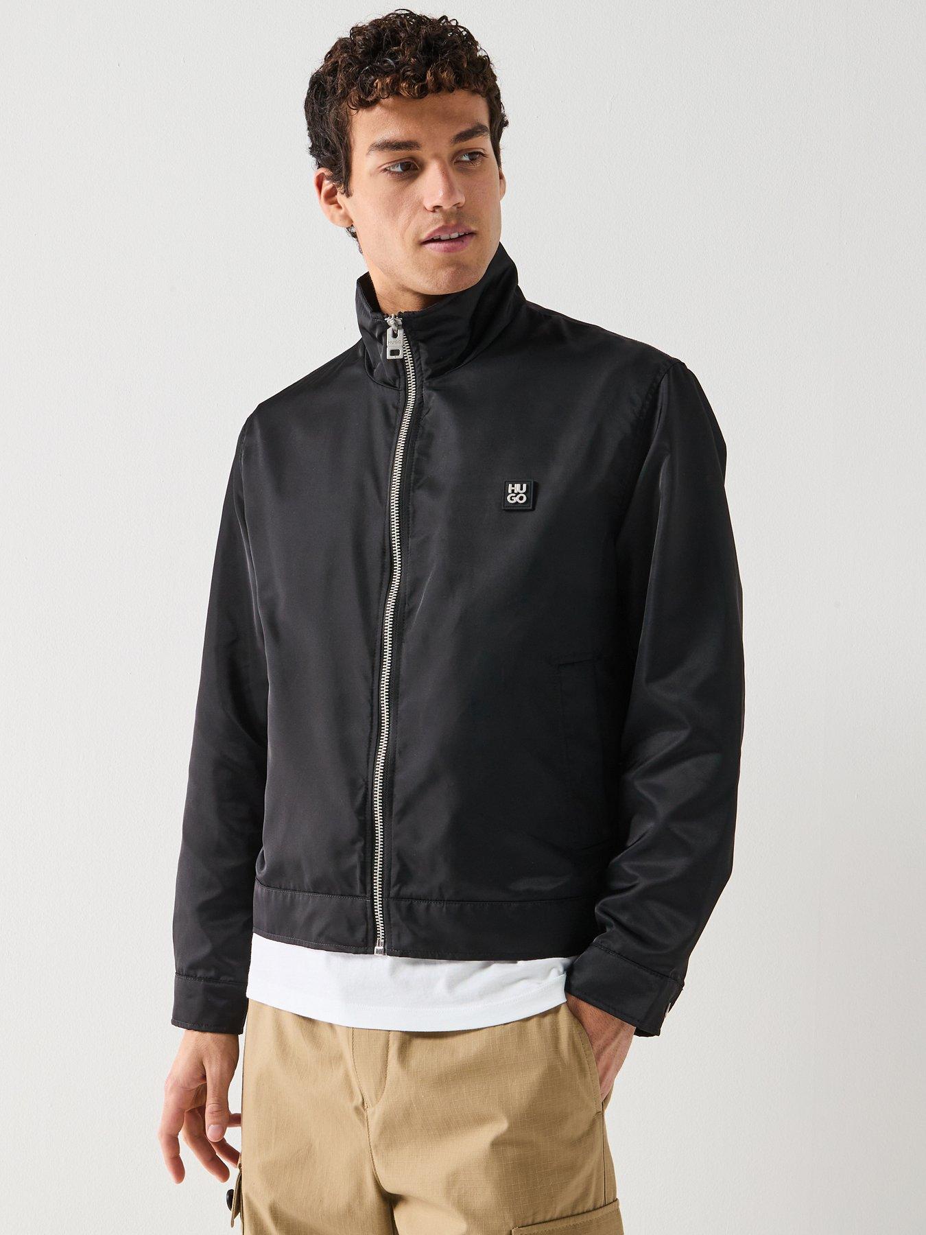 Image 1 of 6 of HUGO Bapono2611 Zip Through Harrington Jacket - Black