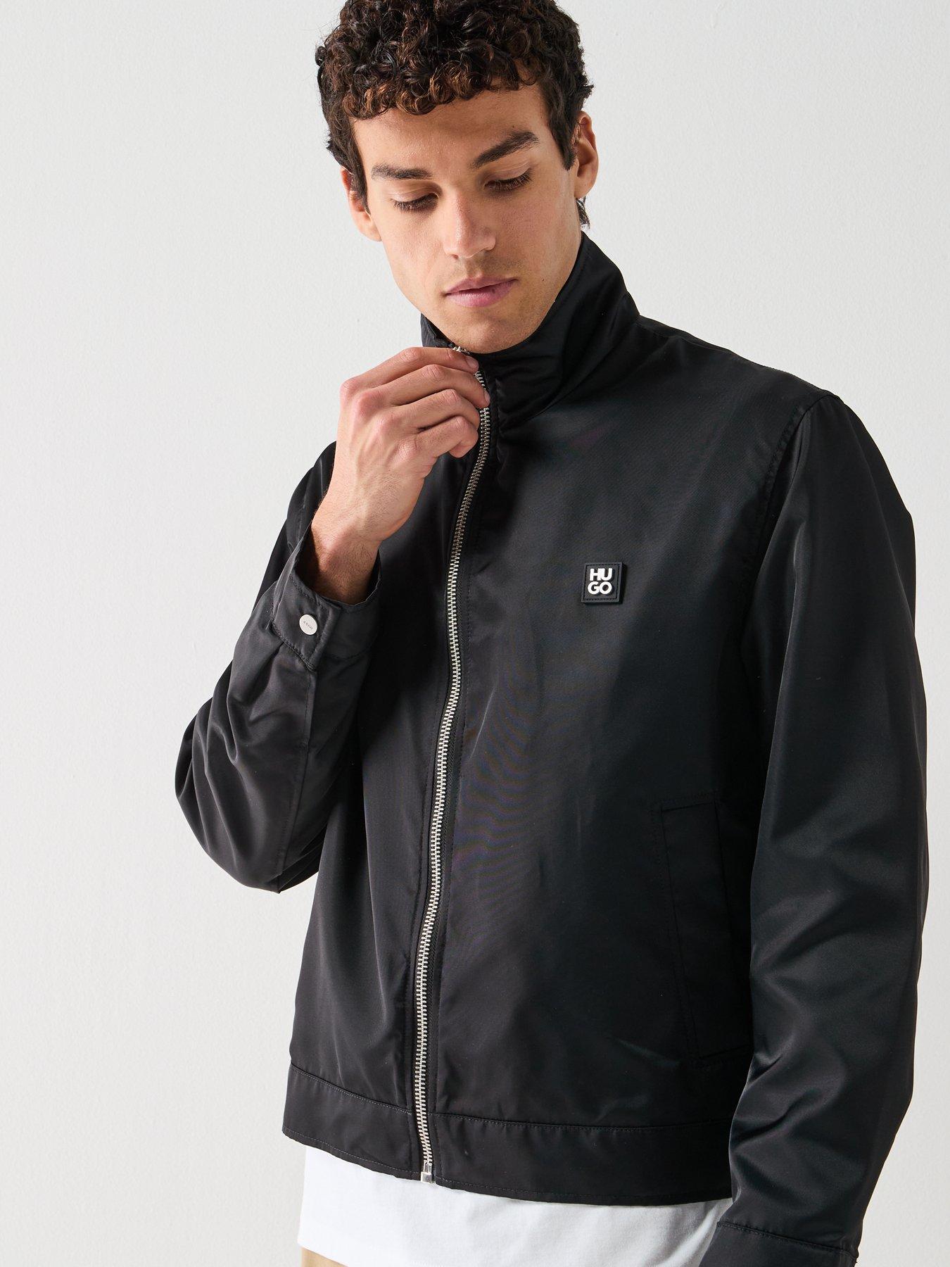 Image 4 of 6 of HUGO Bapono2611 Zip Through Harrington Jacket - Black