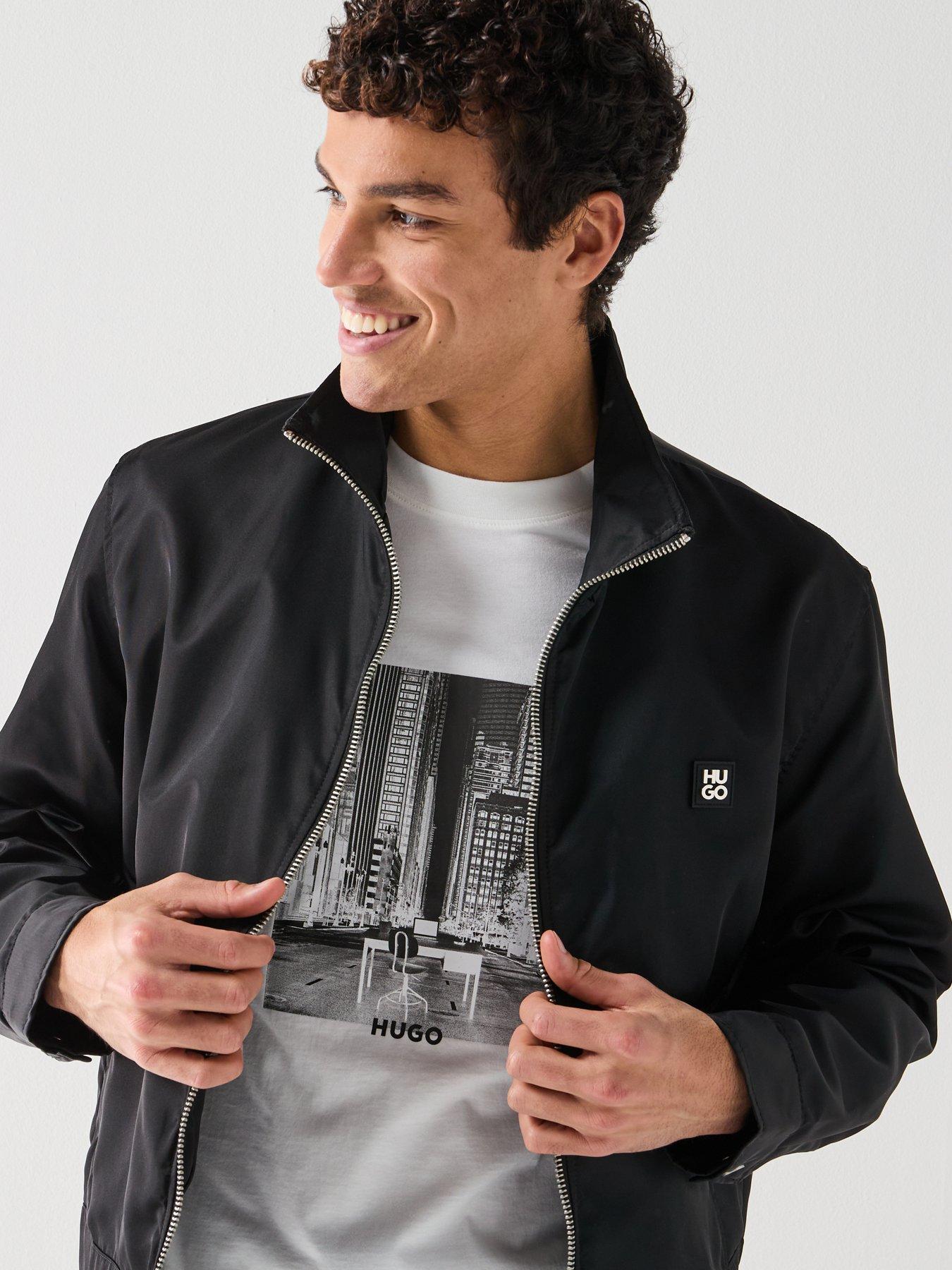 Image 5 of 6 of HUGO Bapono2611 Zip Through Harrington Jacket - Black