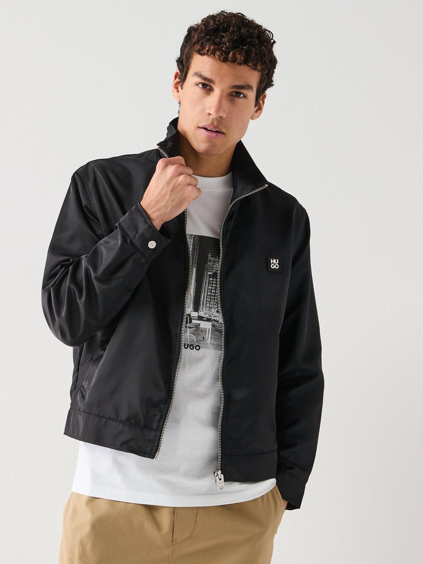 Image 6 of 6 of HUGO Bapono2611 Zip Through Harrington Jacket - Black