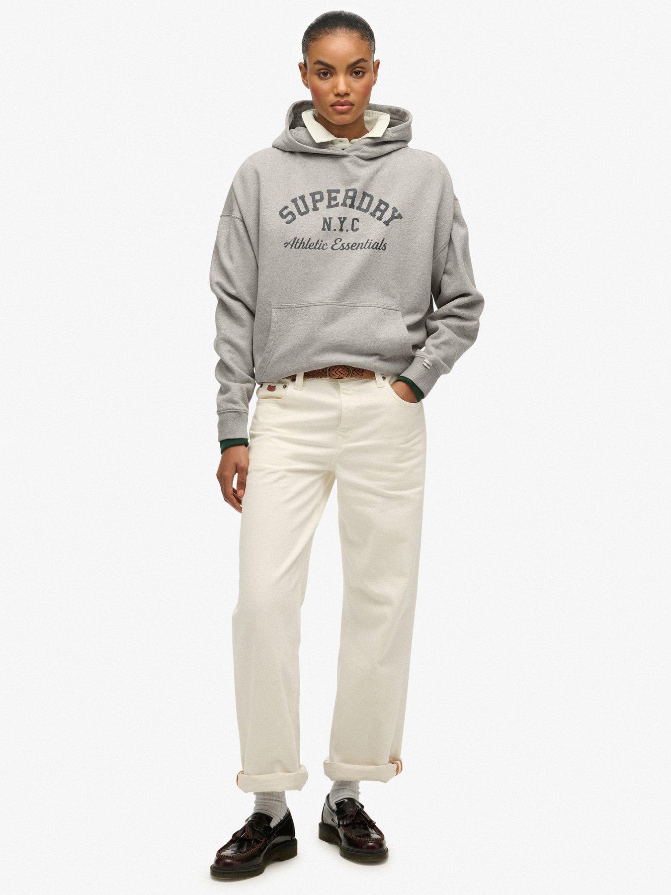  image of superdry-athletic-essentials-relax-hoodie-grey