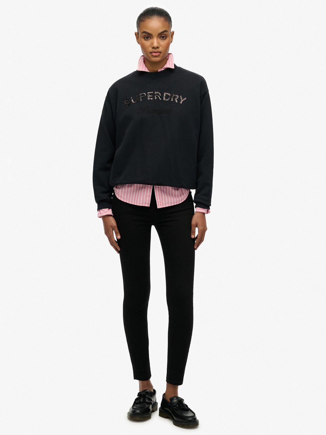 image of superdry-premium-design-loose-crew-sweater-black
