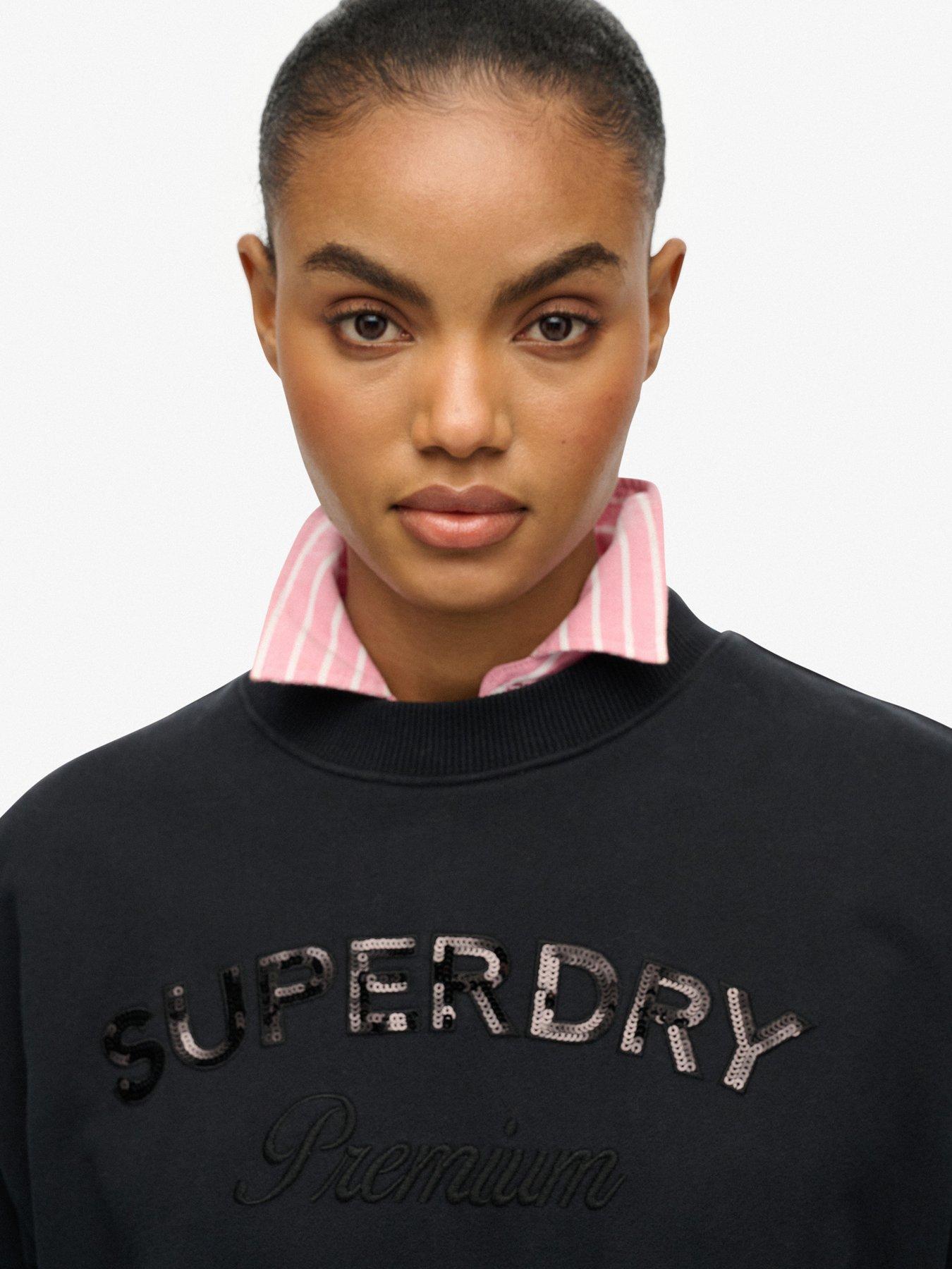  image of superdry-premium-design-loose-crew-sweater-black