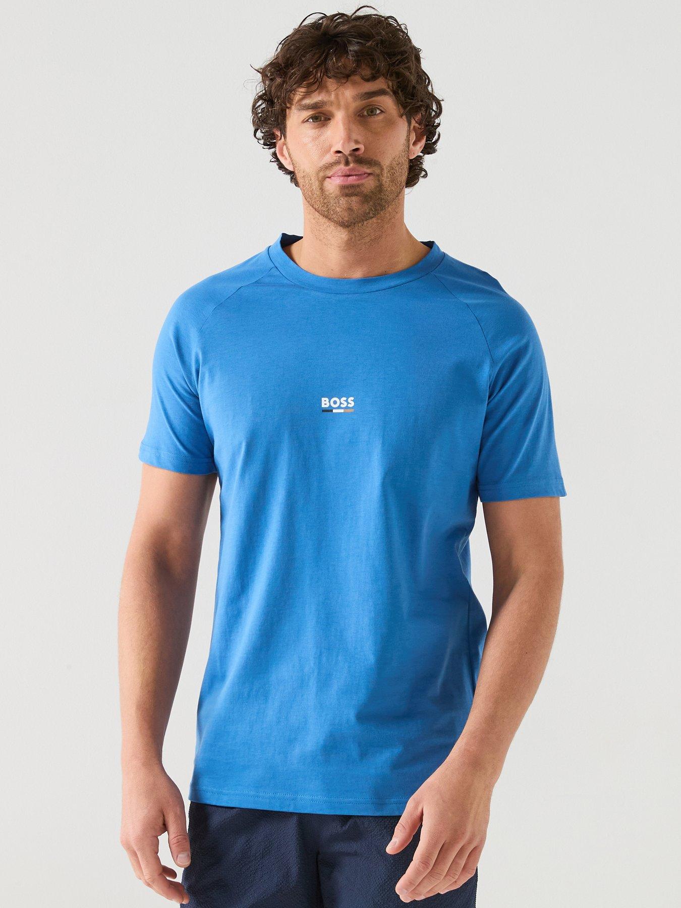 Image 1 of 5 of BOSS Bodywear Rn Slim Fit Stripe T-Shirt - Bright Blue