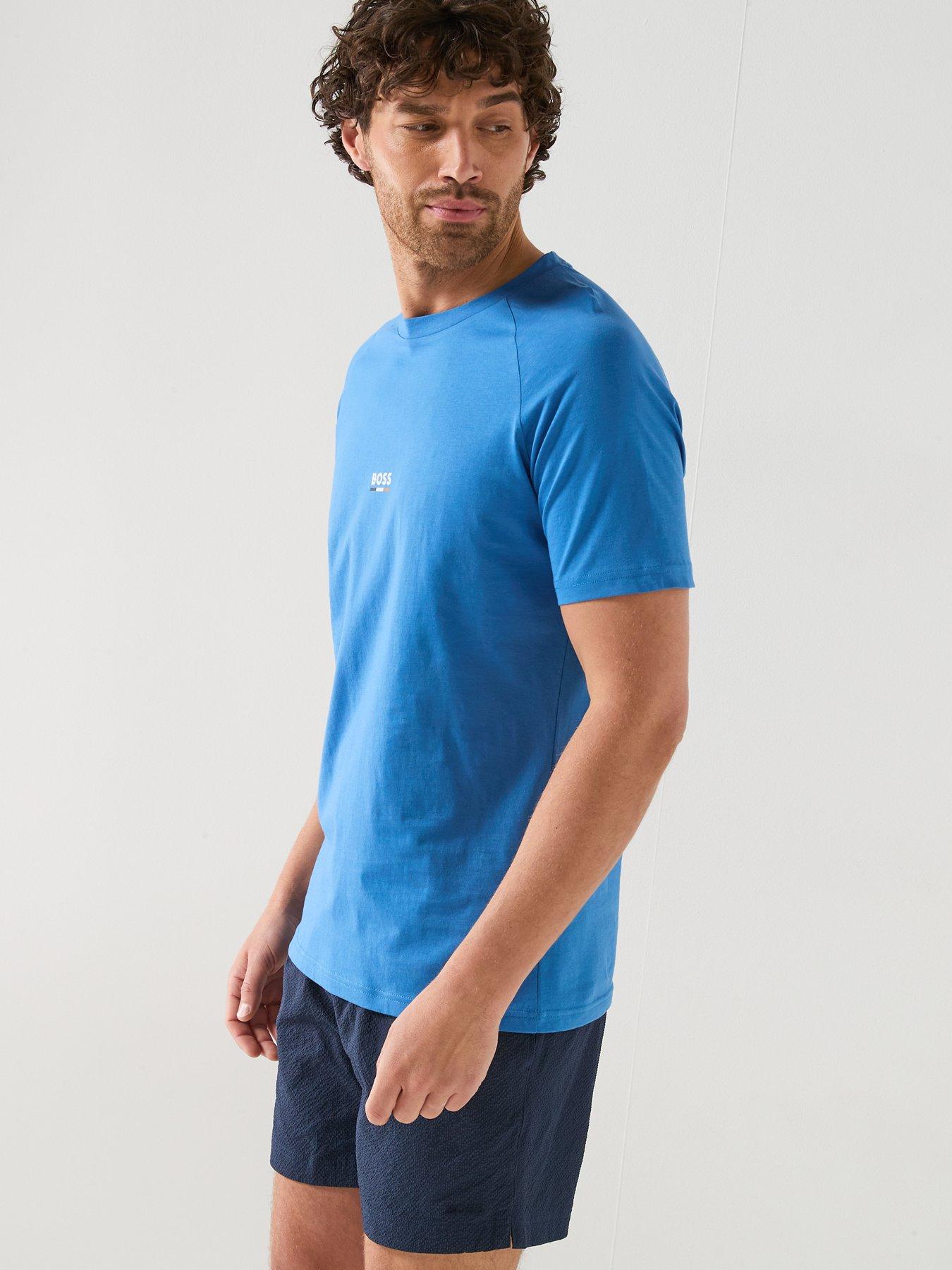 Image 5 of 5 of BOSS Bodywear Rn Slim Fit Stripe T-Shirt - Bright Blue