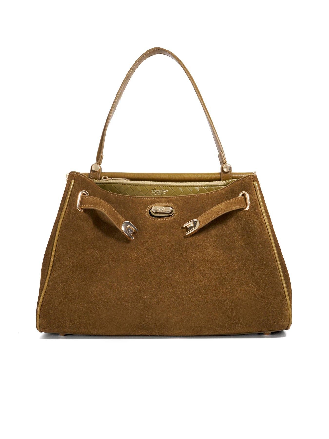 Dune London Dynamic Suede Bag - Khaki