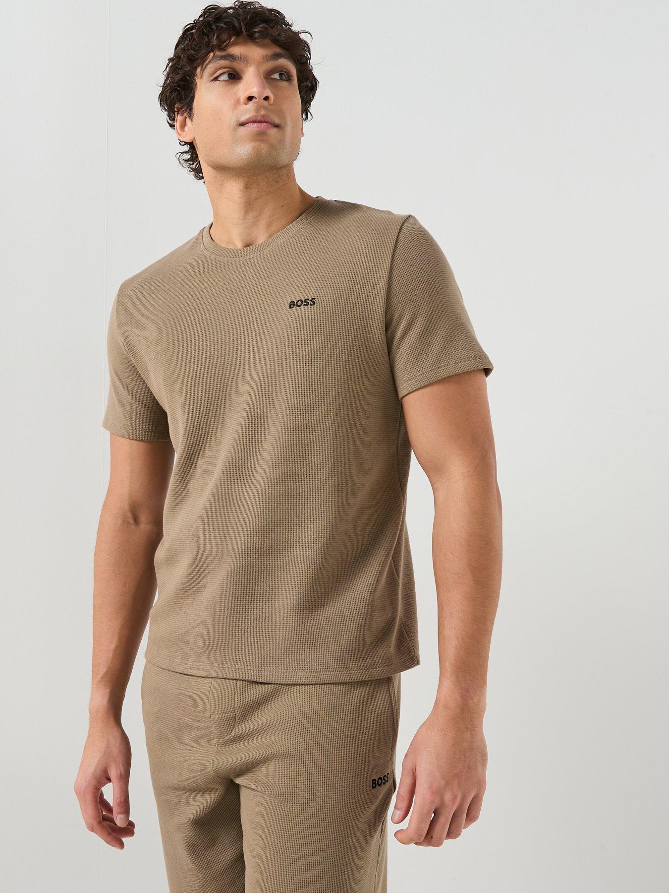boss-regular-fit-waffle-loungewear-t-shirt-brown