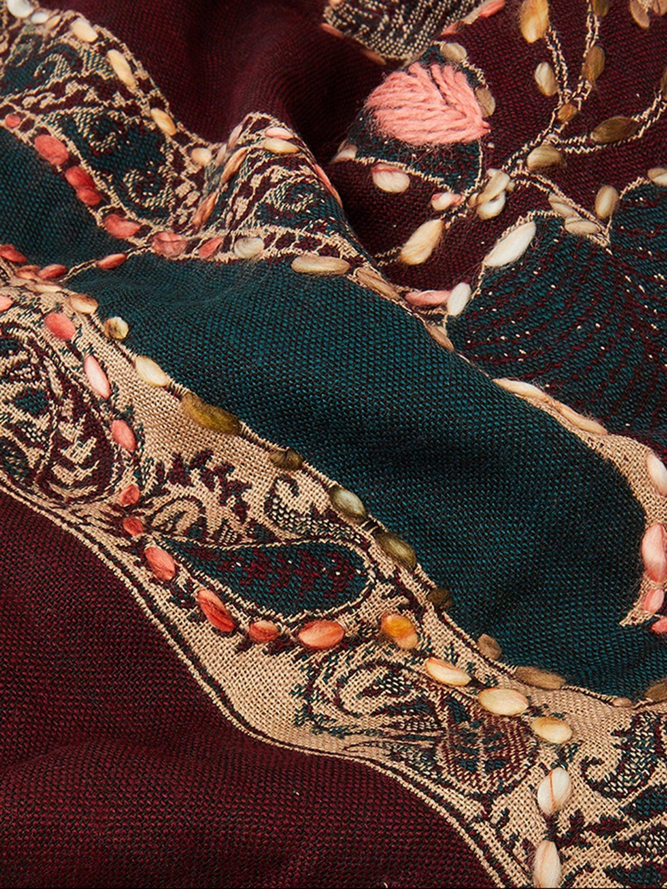  image of monsoon-evie-floral-scarf-red