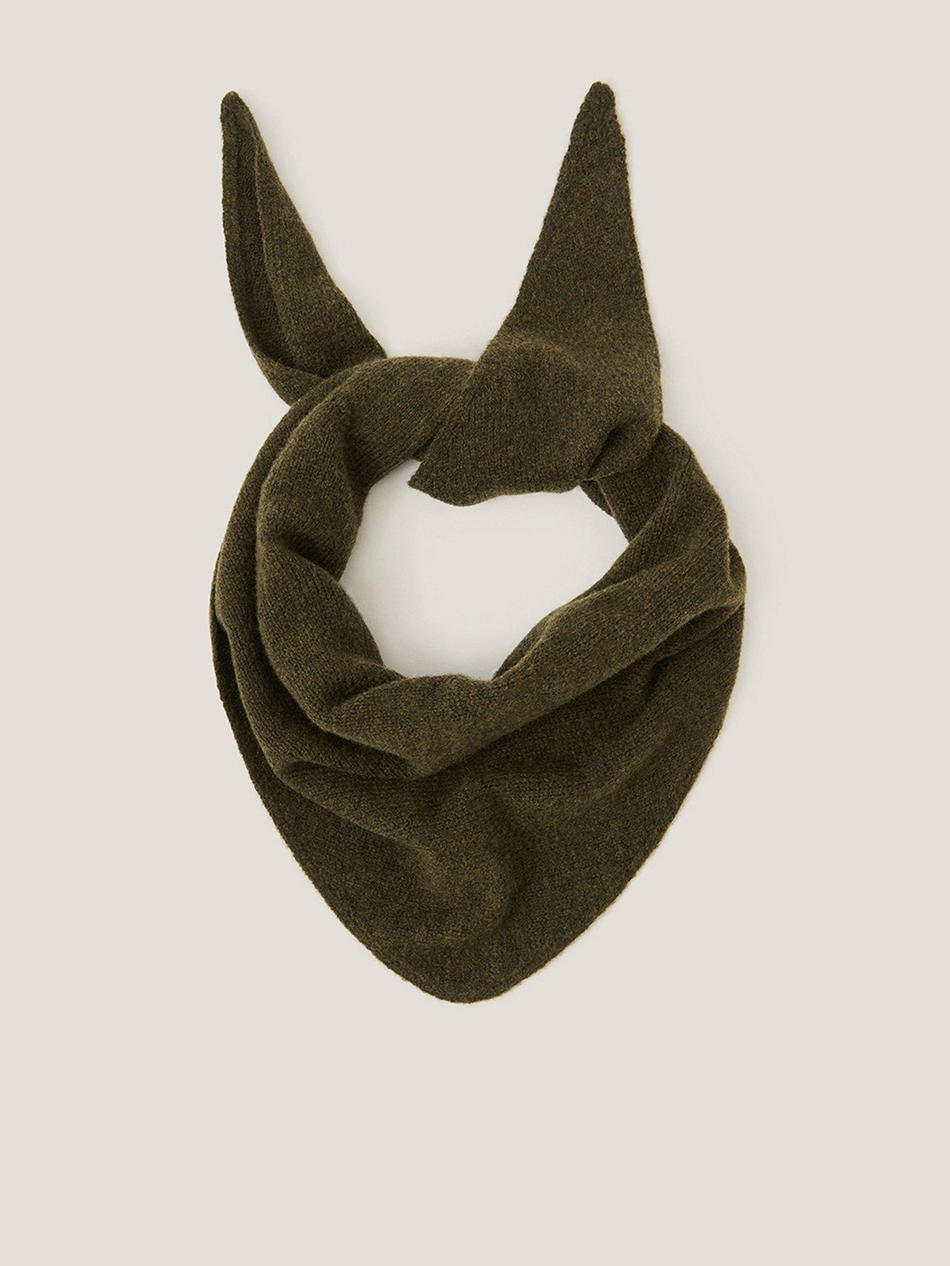 Image 1 of 2 of Monsoon Fae Knit Triangle Scarf - Khaki