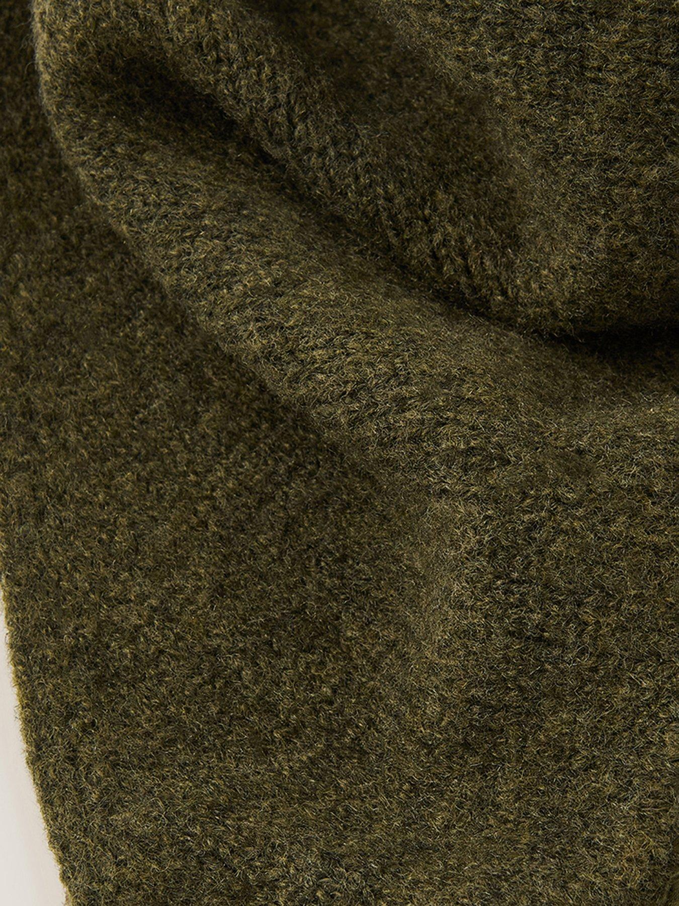 Image 2 of 2 of Monsoon Fae Knit Triangle Scarf - Khaki