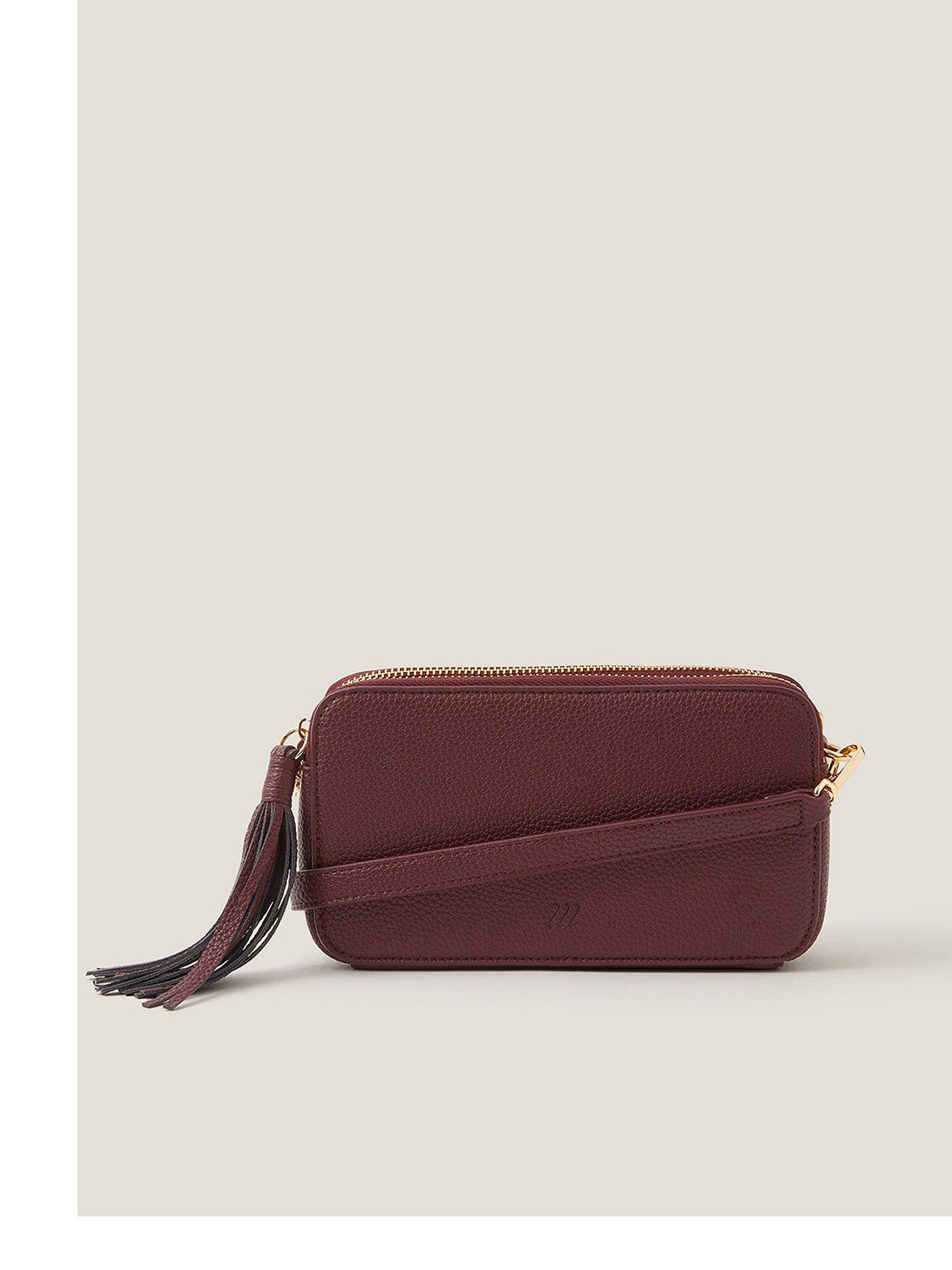 undefined Meg Tassel Cross Body Bag - Burgundy
