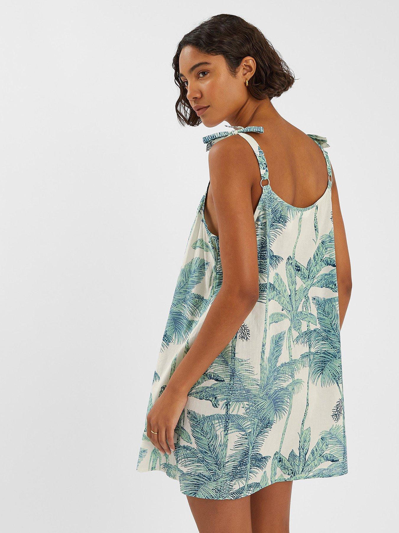 Image 2 of 4 of Accessorize Palm Print Nightie - White