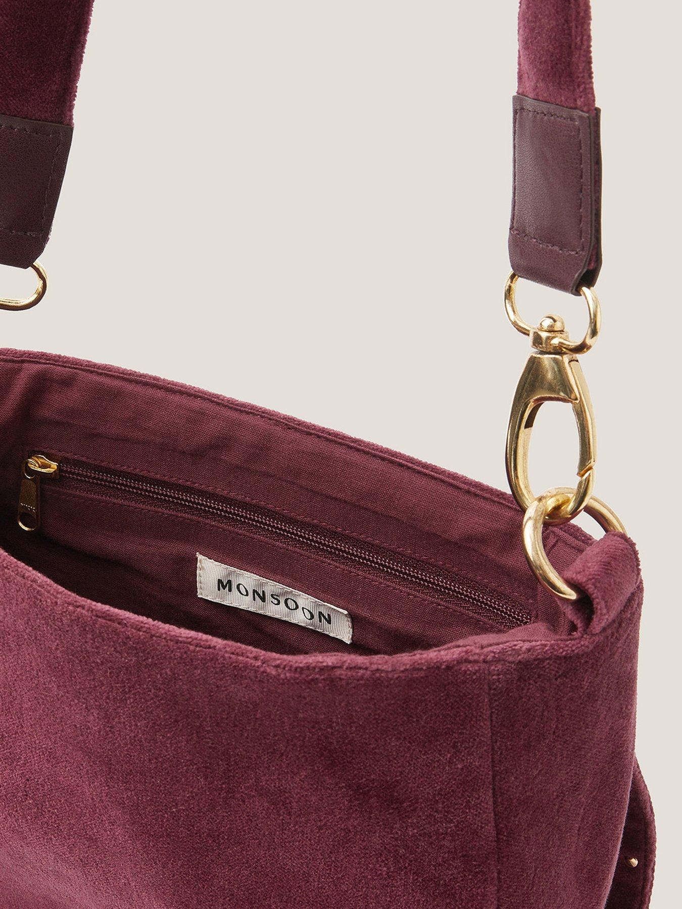 Image 4 of 4 of Monsoon Lily Floral Emb Xbody - Burgundy
