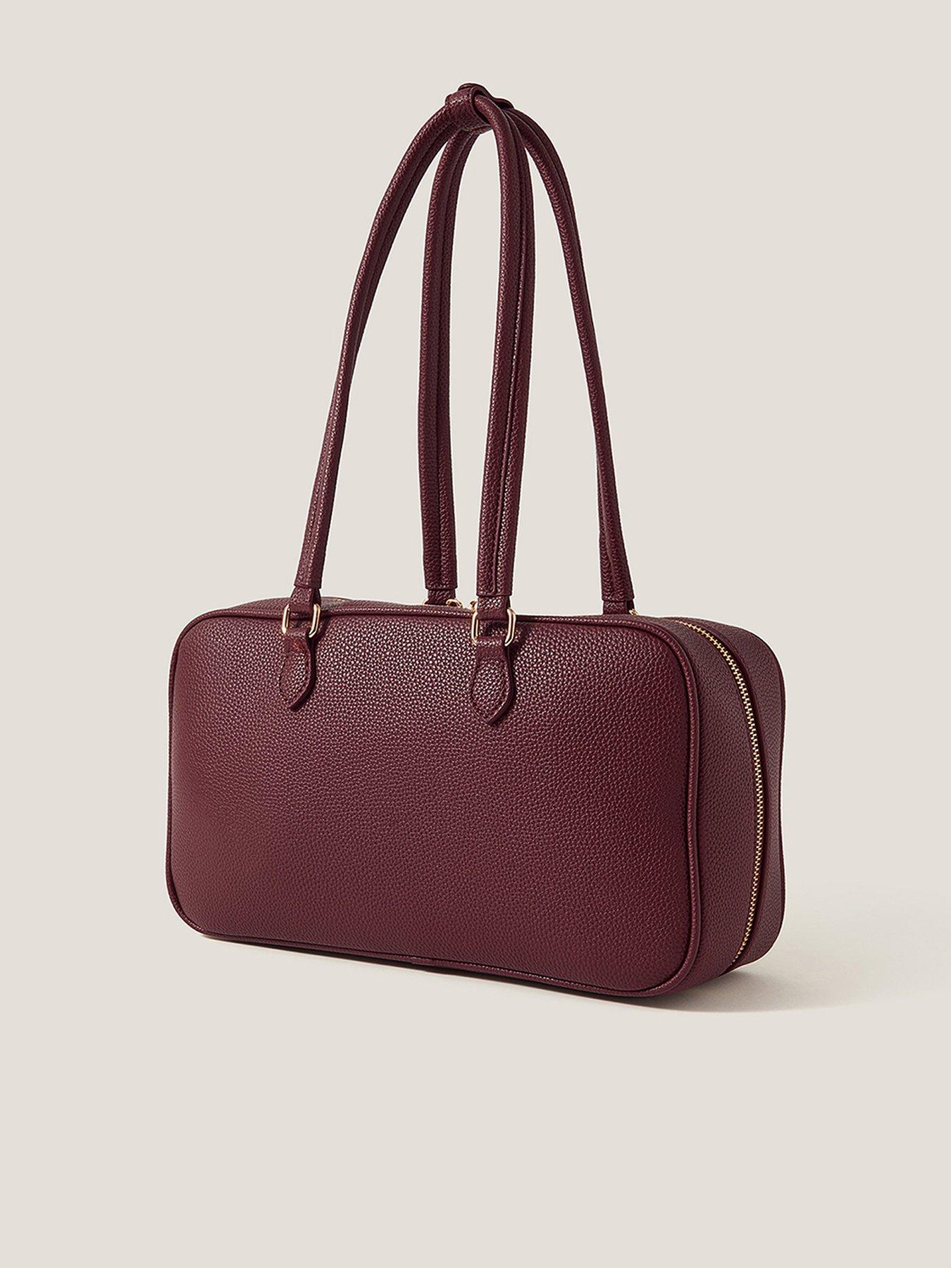 Image 2 of 4 of Monsoon Meg Tassel Bowling Bag - Burgundy