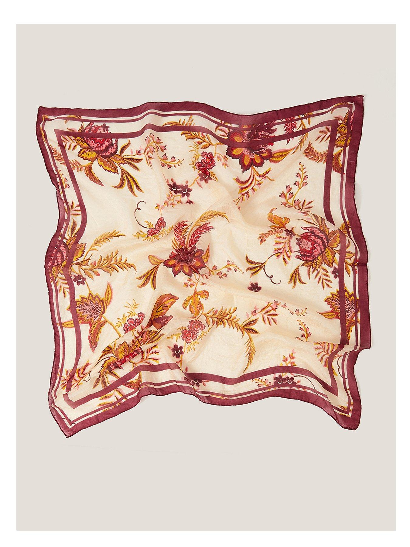 undefined Ilsa Floral Silk Scarf - Ivory