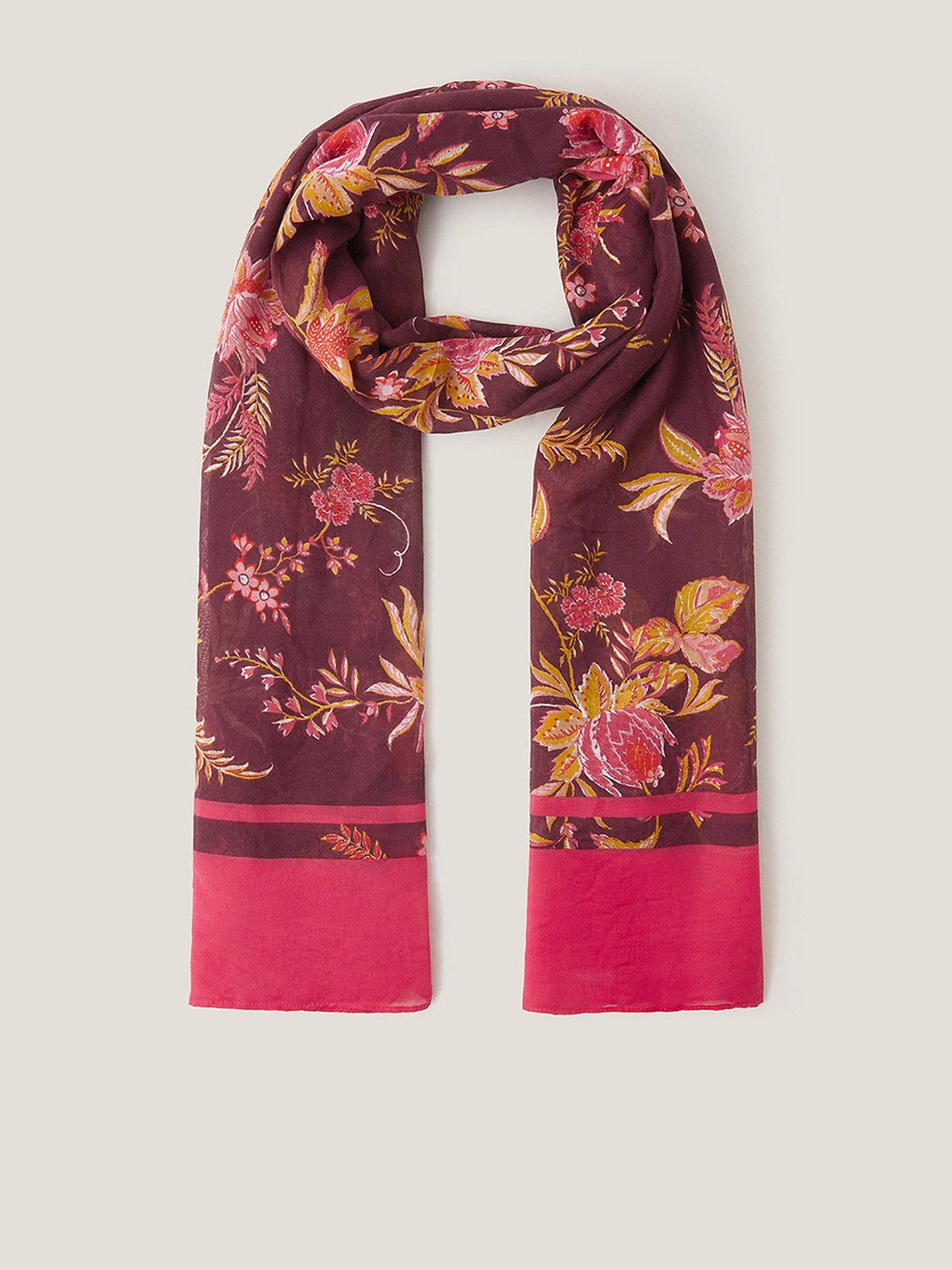 undefined Ilsa Floral Boho Scarf - Pink