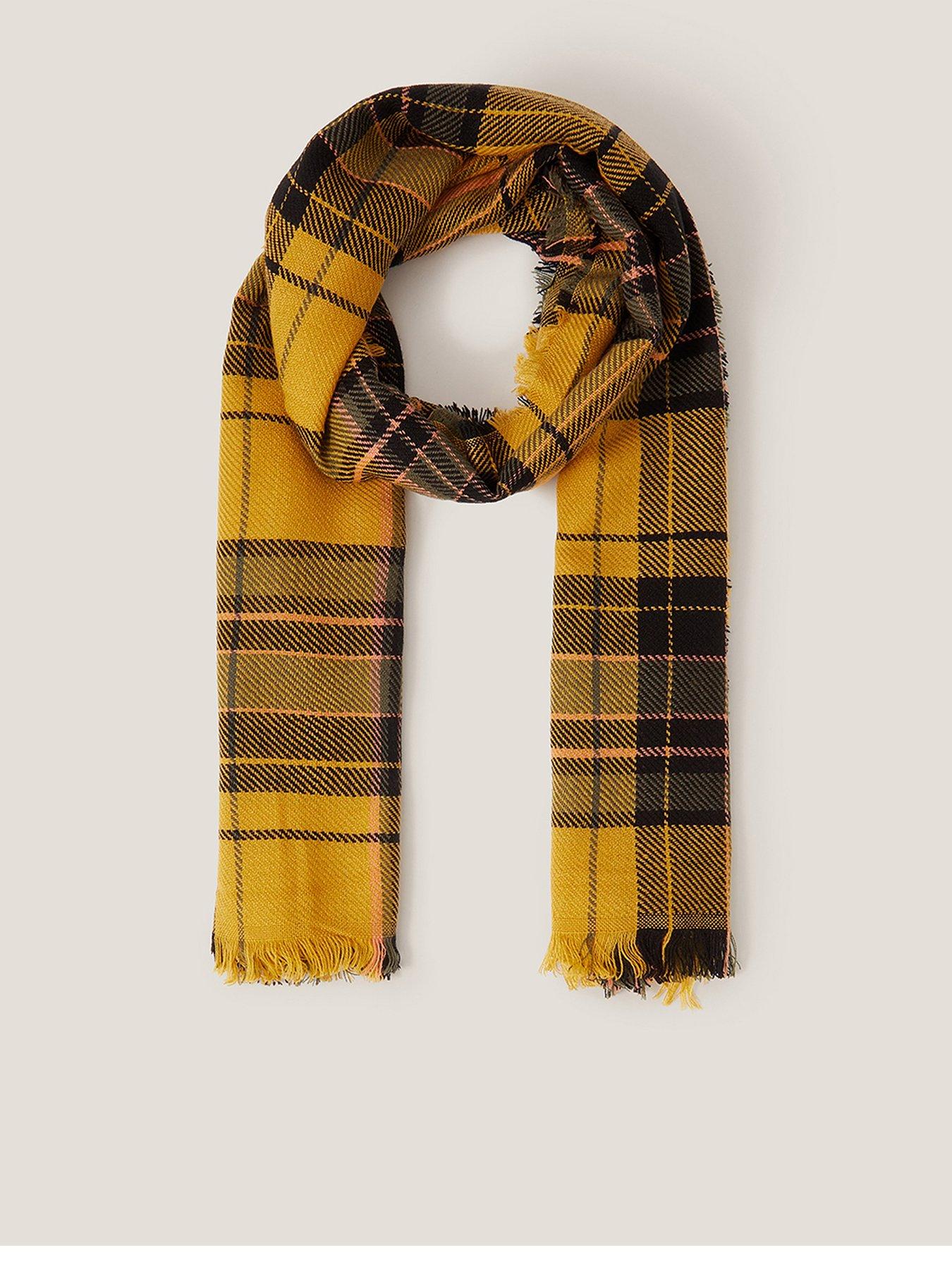 undefined Sarah Check Scarf - Yellow
