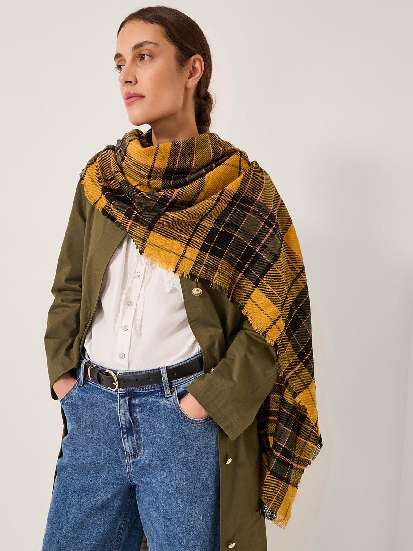 Image 2 of 3 of Monsoon Sarah Check Scarf - Yellow