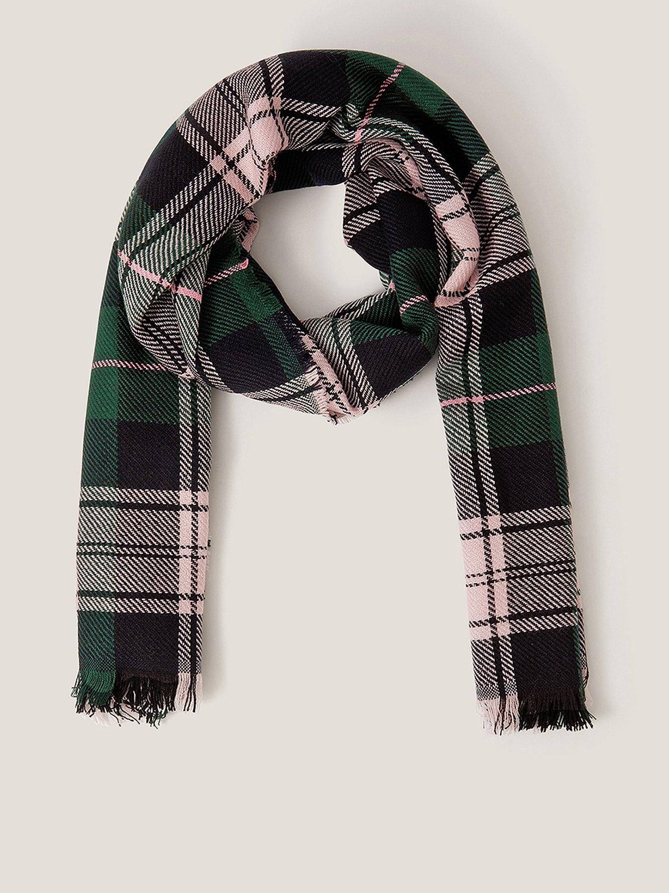 Image 1 of 2 of Monsoon Sarah Check Scarf - Pink