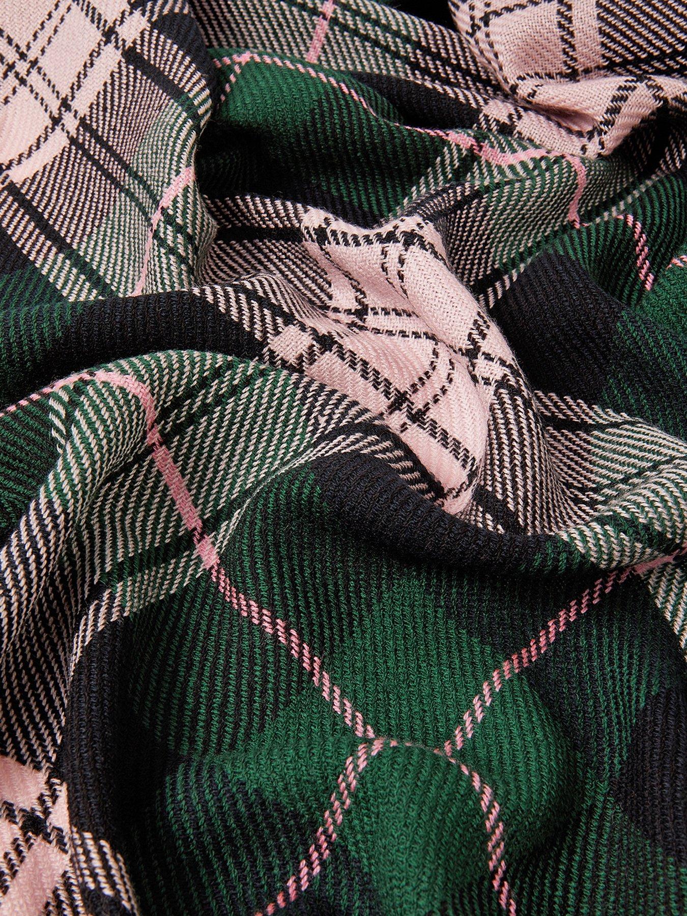 Image 2 of 2 of Monsoon Sarah Check Scarf - Pink