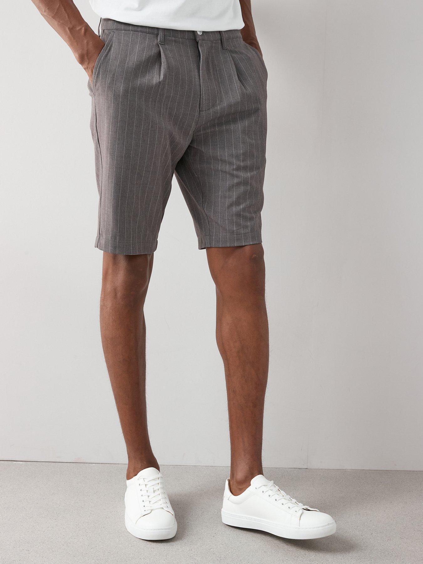 the-very-collection-pinstripe-shorts-grey