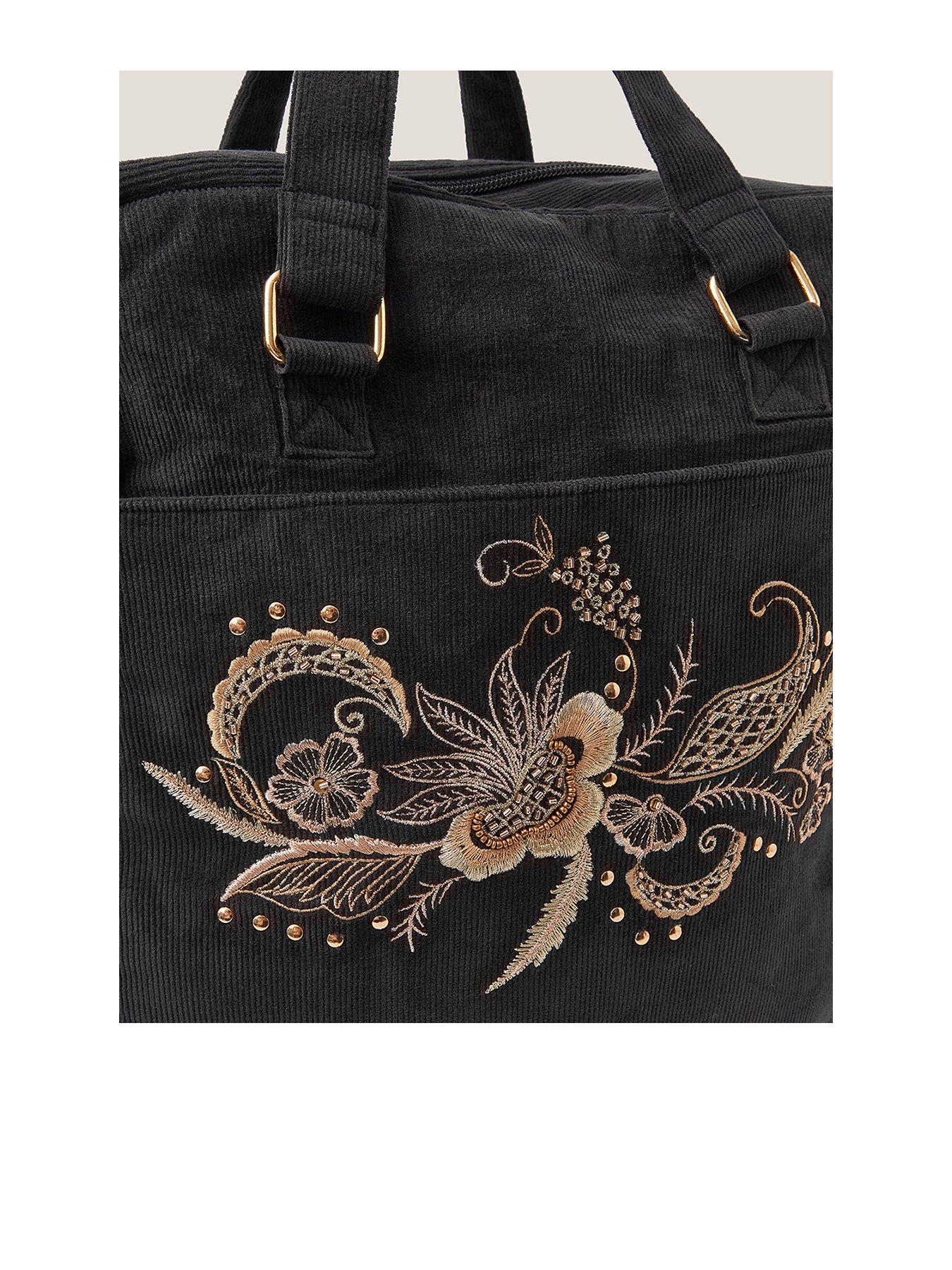 Image 3 of 4 of Monsoon Lily Floral Embroidered Backpack - Black