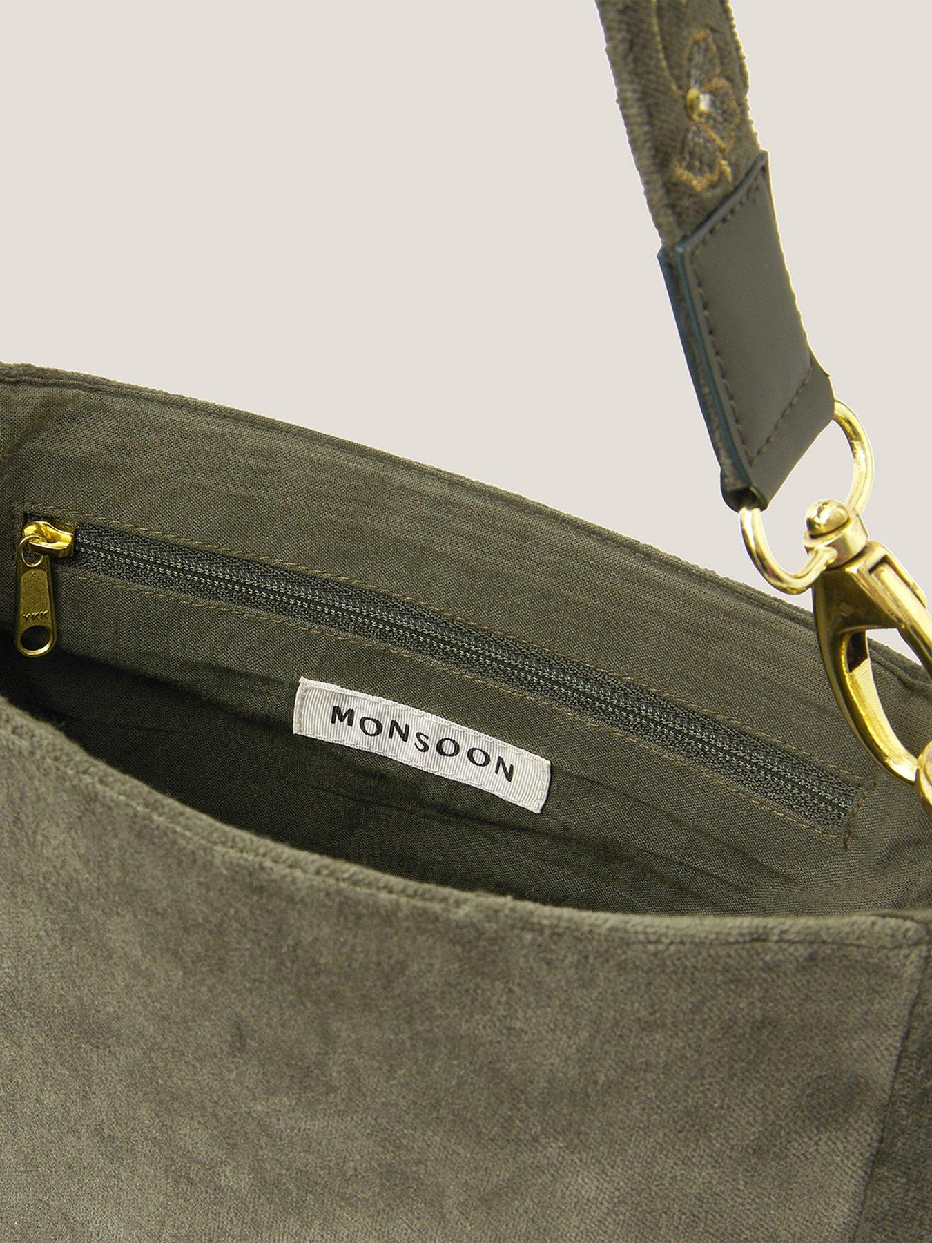 Image 5 of 5 of Monsoon Lily Floral Emb Xbody - Green