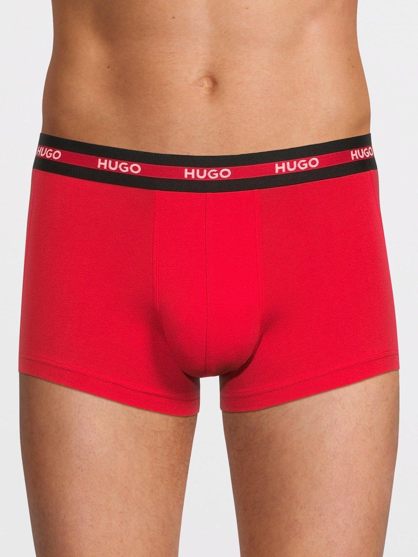  image of hugo-bodywearnbspprinted-3-pack-trunks-red