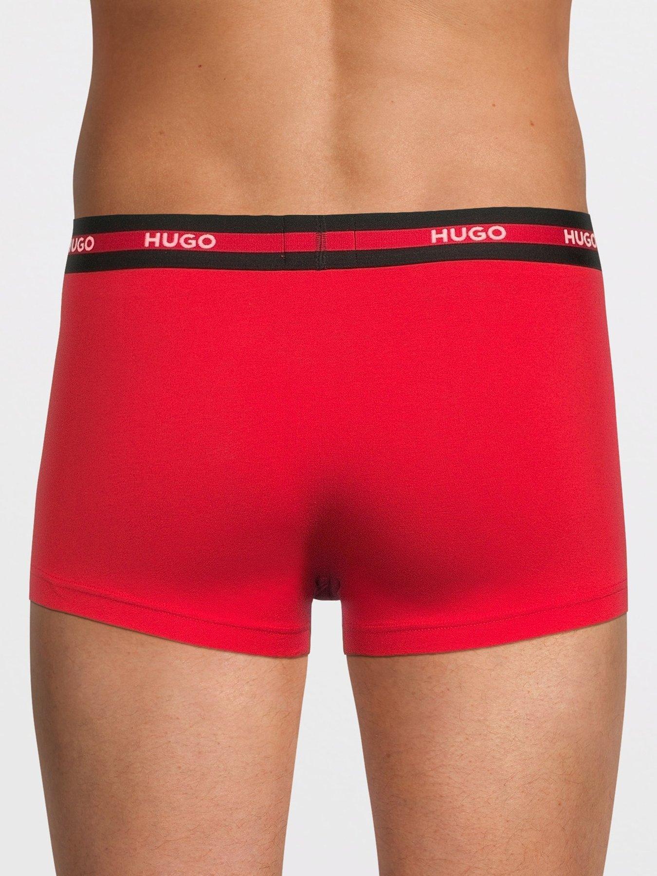  image of hugo-bodywearnbspprinted-3-pack-trunks-red