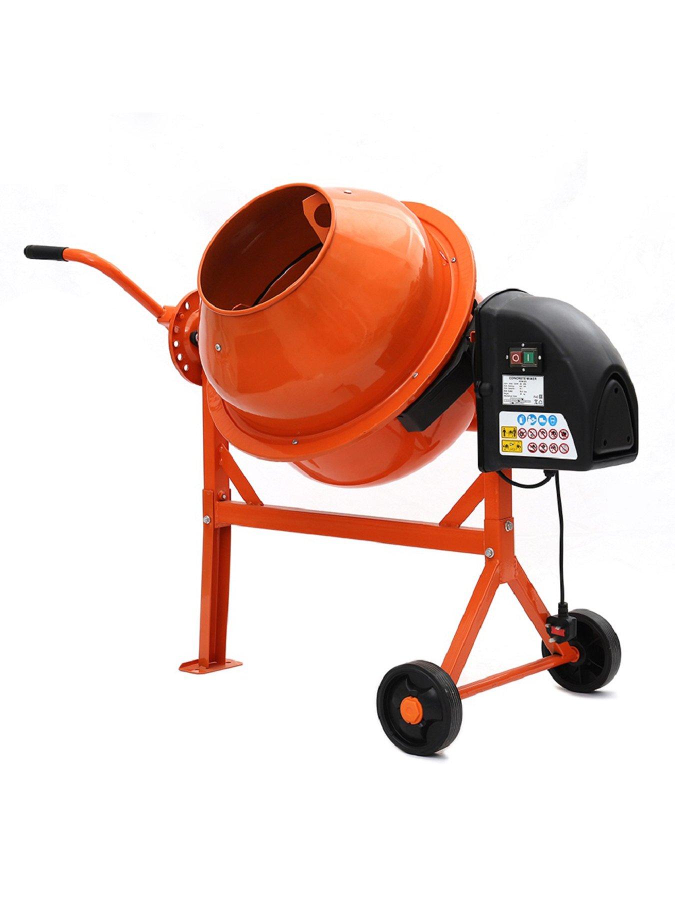 Image 2 of 6 of Living and Home 63 L Orange Electric Portable Cement Concrete Mixer with Wheels