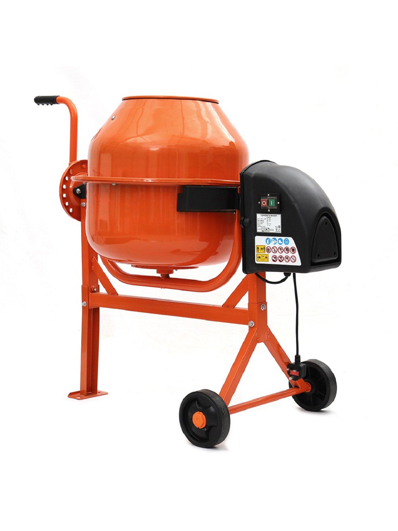 Image 3 of 6 of Living and Home 63 L Orange Electric Portable Cement Concrete Mixer with Wheels