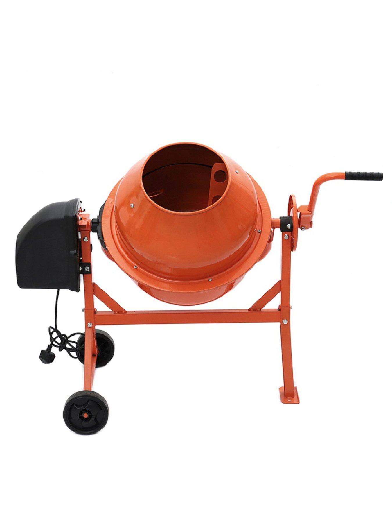 Image 4 of 6 of Living and Home 63 L Orange Electric Portable Cement Concrete Mixer with Wheels