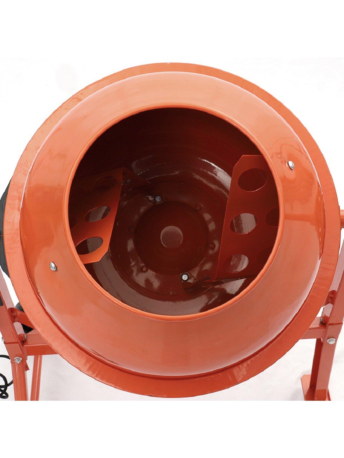 Image 5 of 6 of Living and Home 63 L Orange Electric Portable Cement Concrete Mixer with Wheels