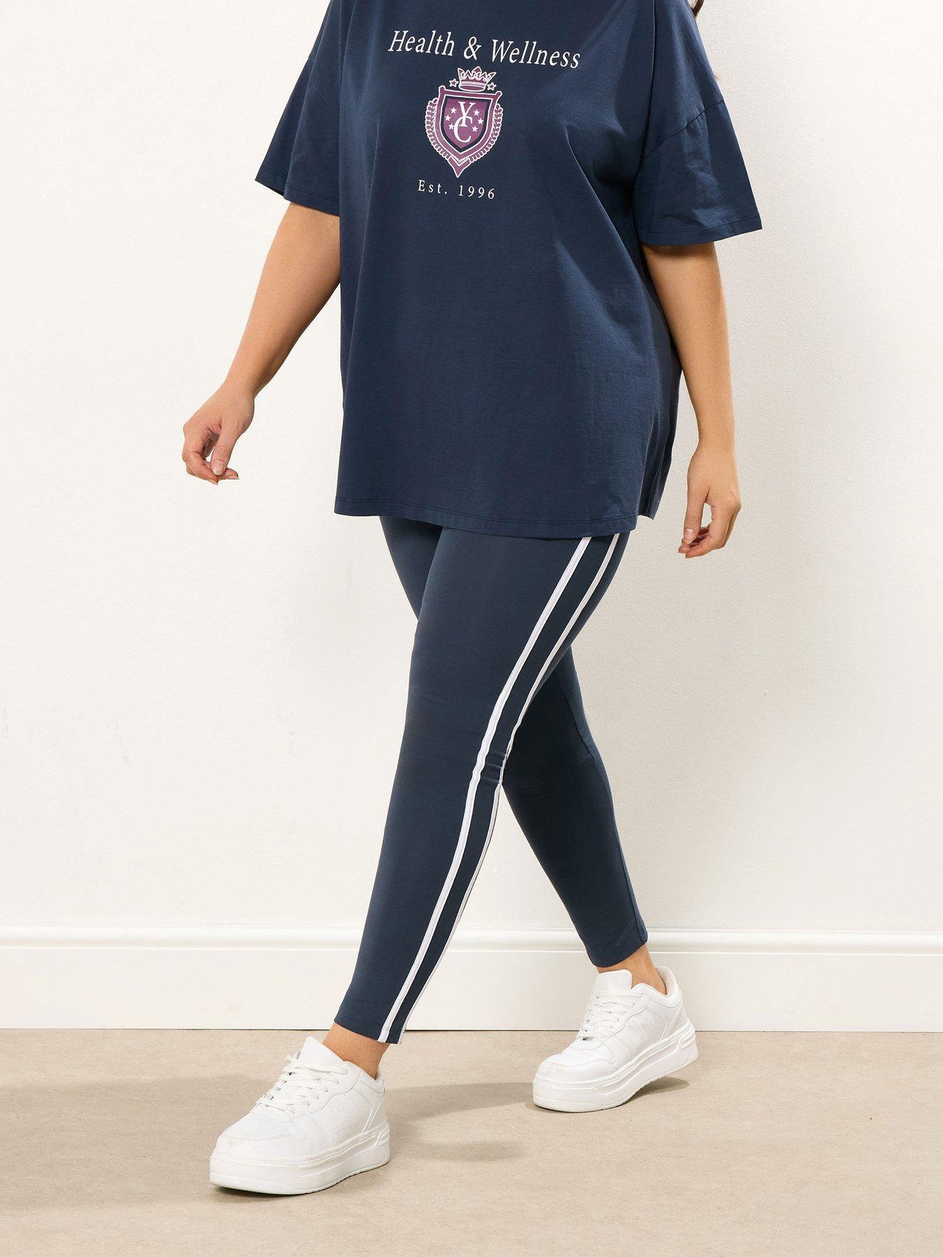undefined Curve Side Stripe Legging - Blue